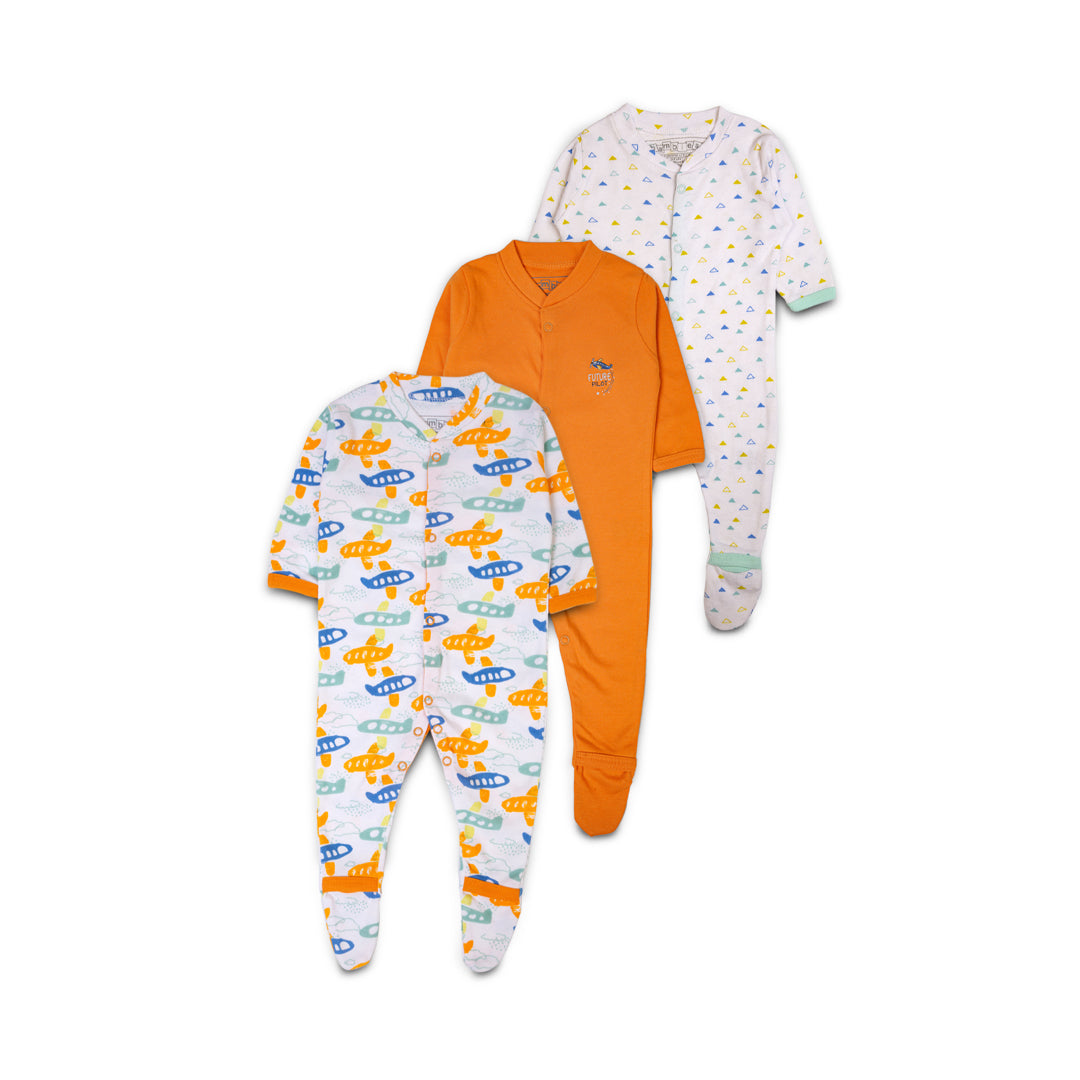 3-Piece Sleep Suit Set Mustard (Pilot Theme)