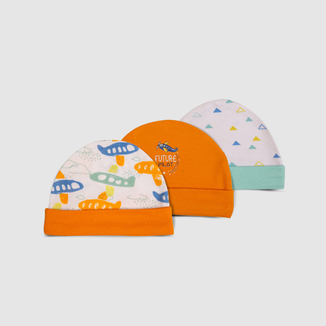 Cap Set of 3 Mustard Pilot
