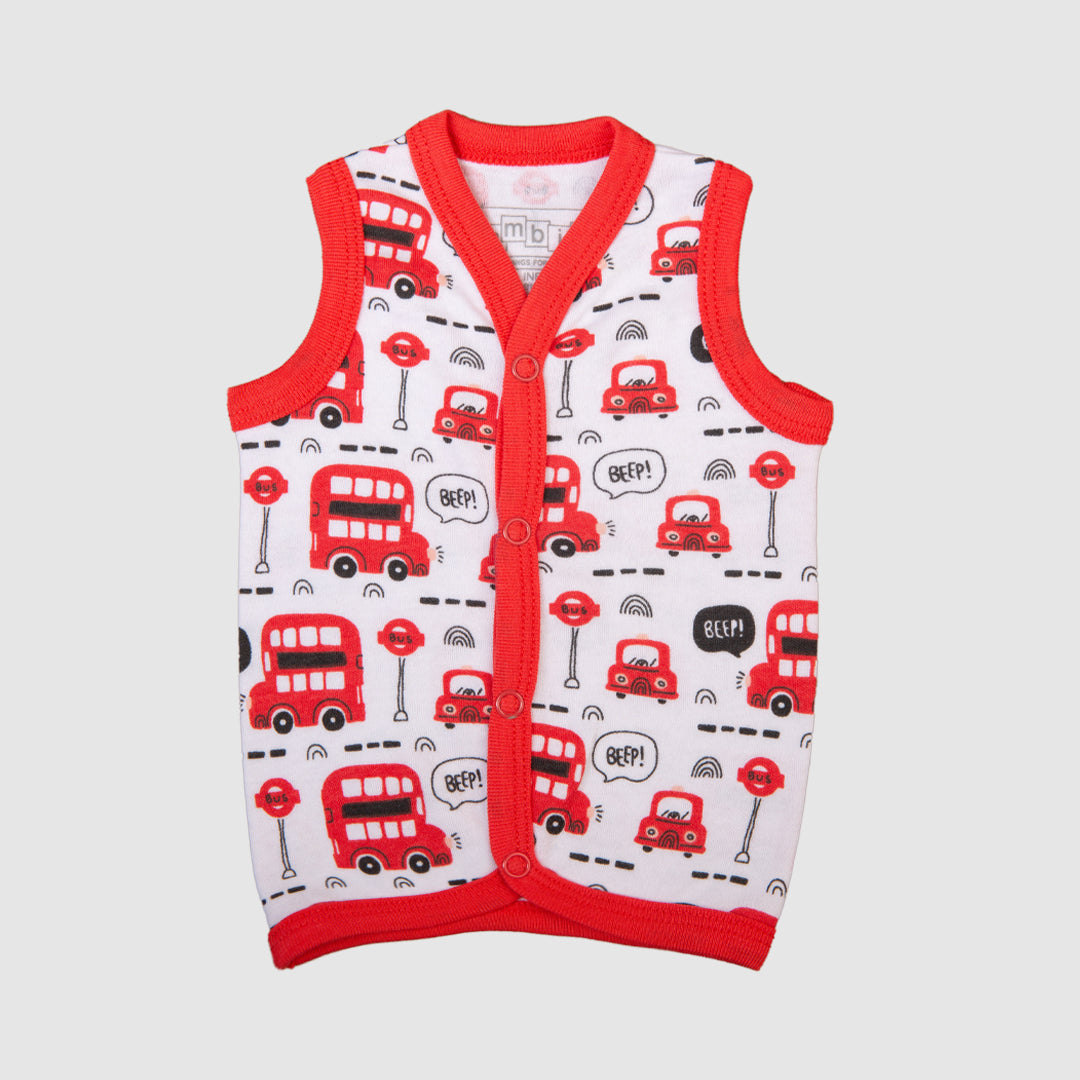 Vest Set of 3 Red Bus