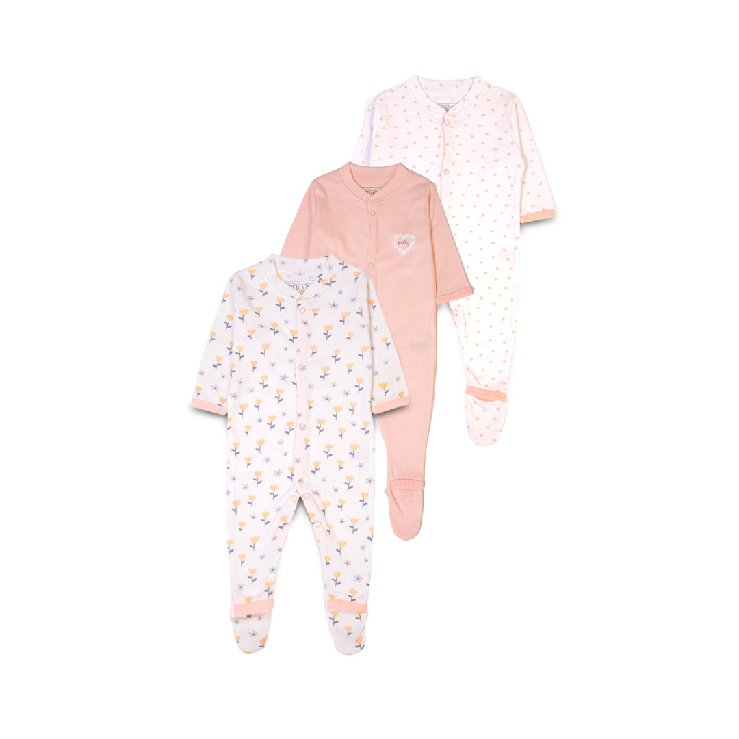 3-Piece Sleep Suit Set Pink (Blossom Theme)