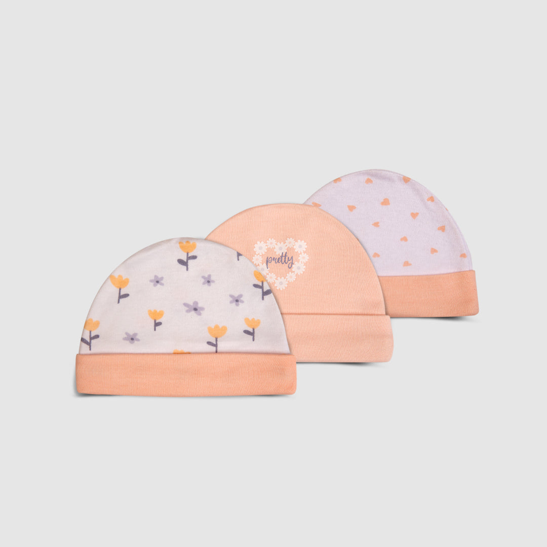 Cap Set of 3 Light Pink Blossom