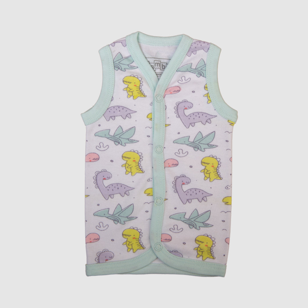Vest Set of 3 Baby Blue Dino World