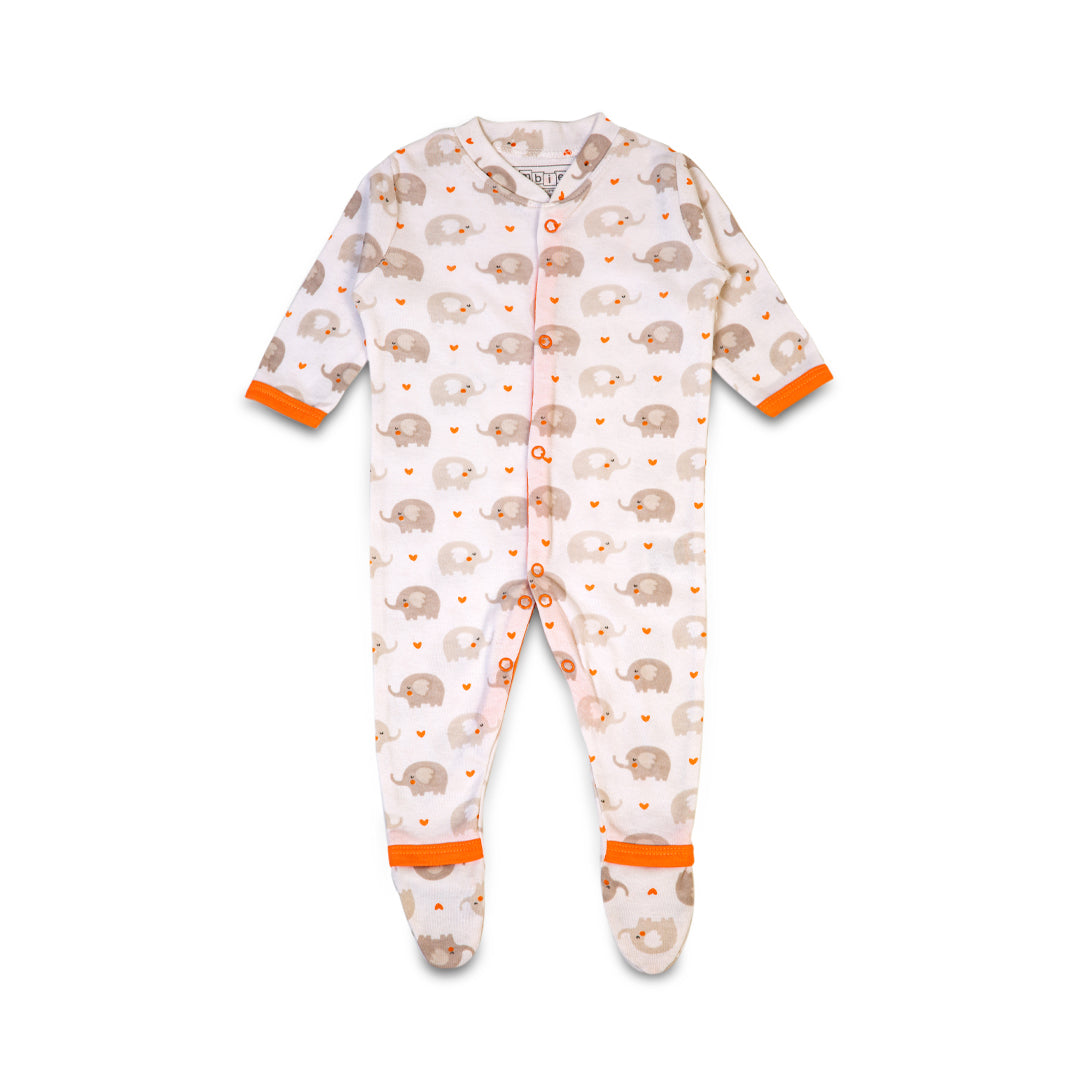 3-Piece Sleep Suit Peach (Elephant Theme)