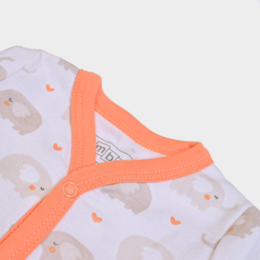 Night Suit Peach Elephants