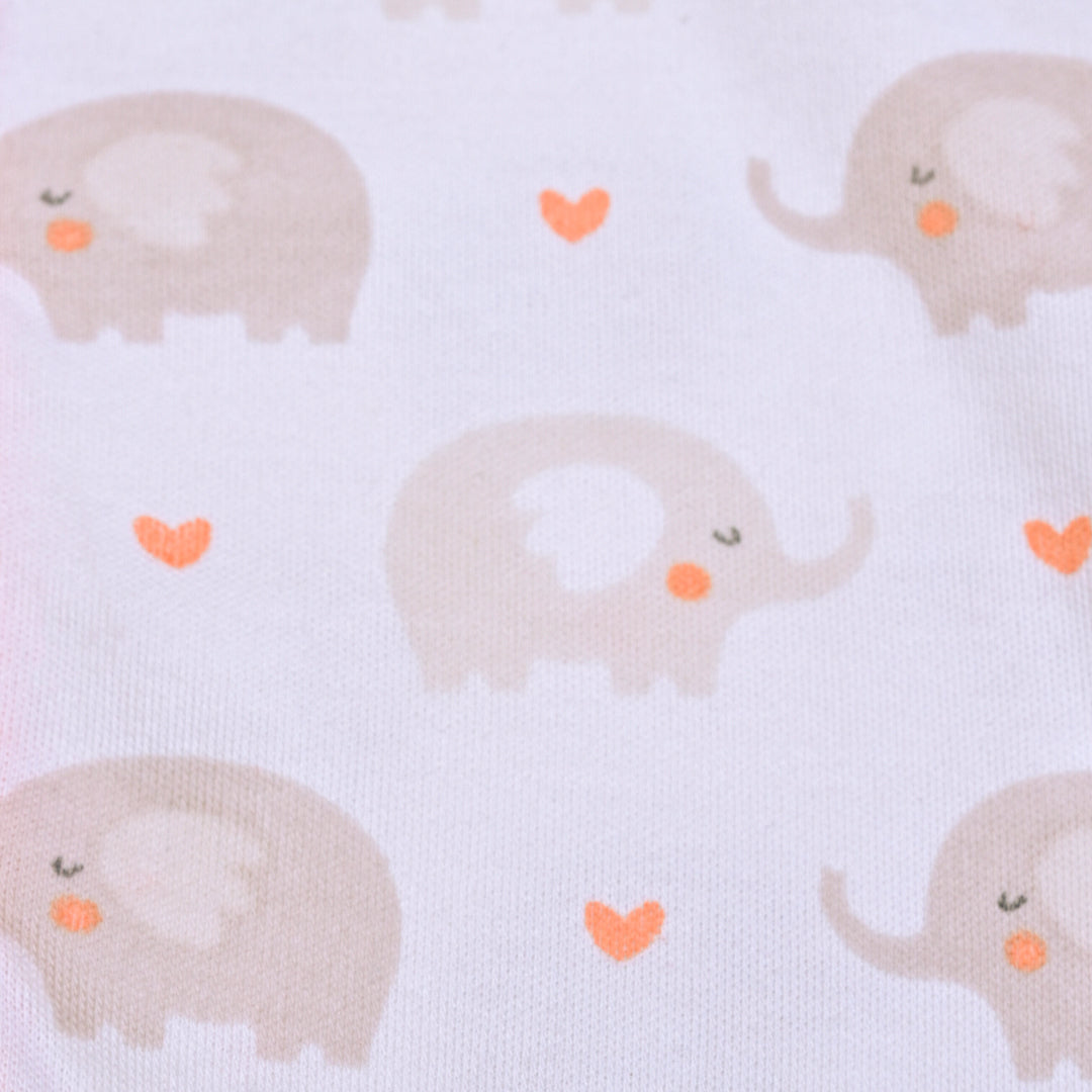 Night Suit Peach Elephants