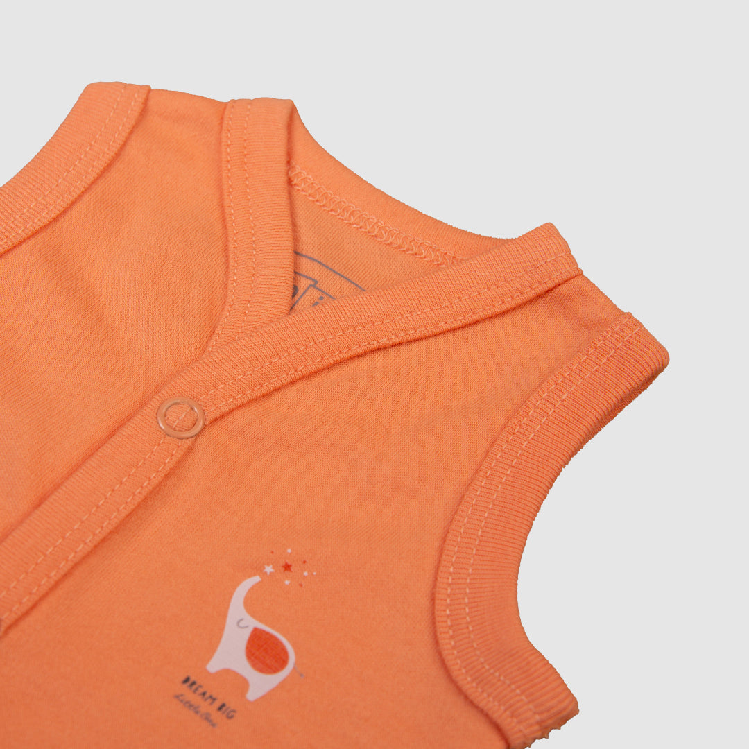 Vest Set of 3 Peach Elephant
