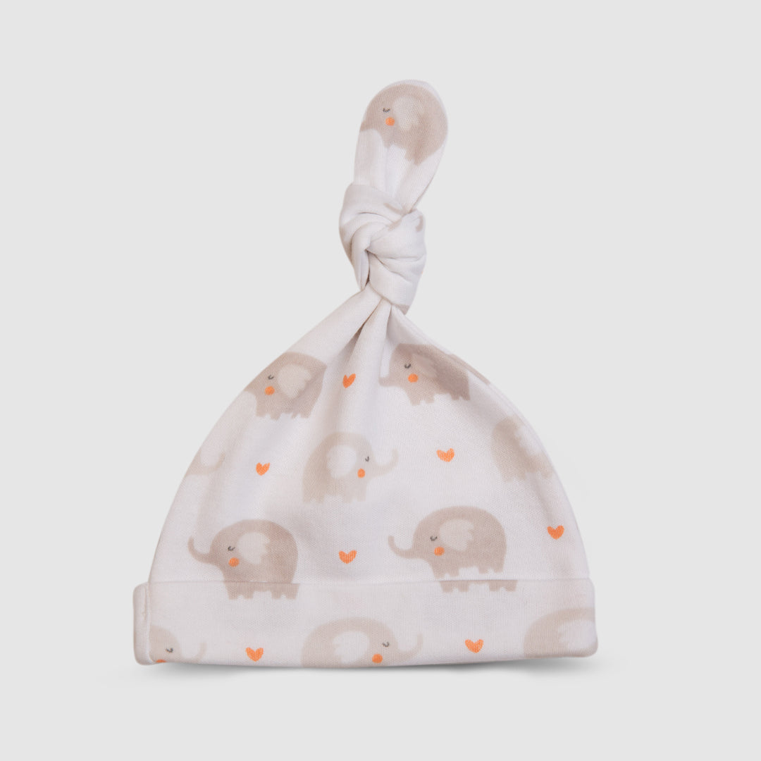 Cap Knotted Peach Elephants