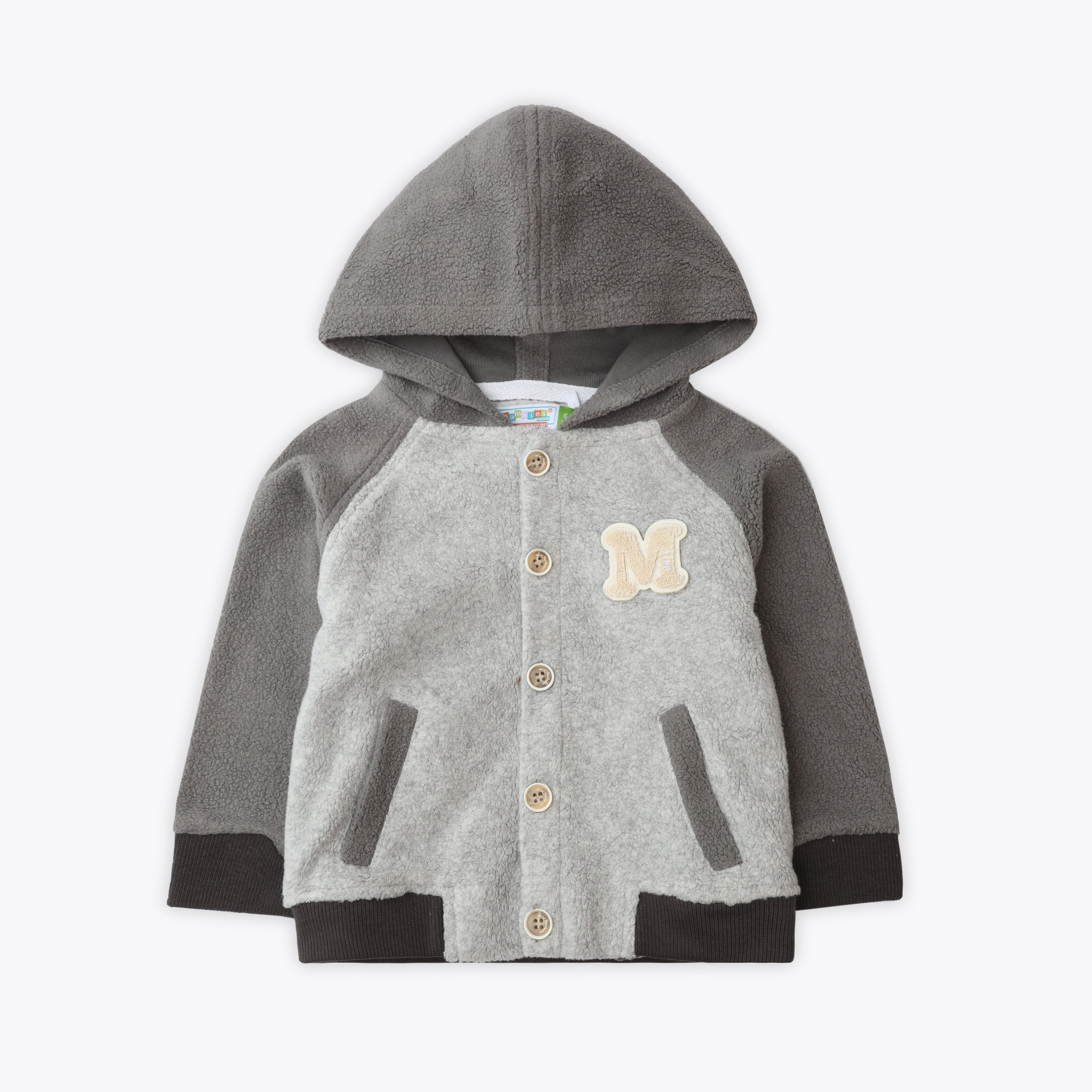 Hoodie With Furr Grey