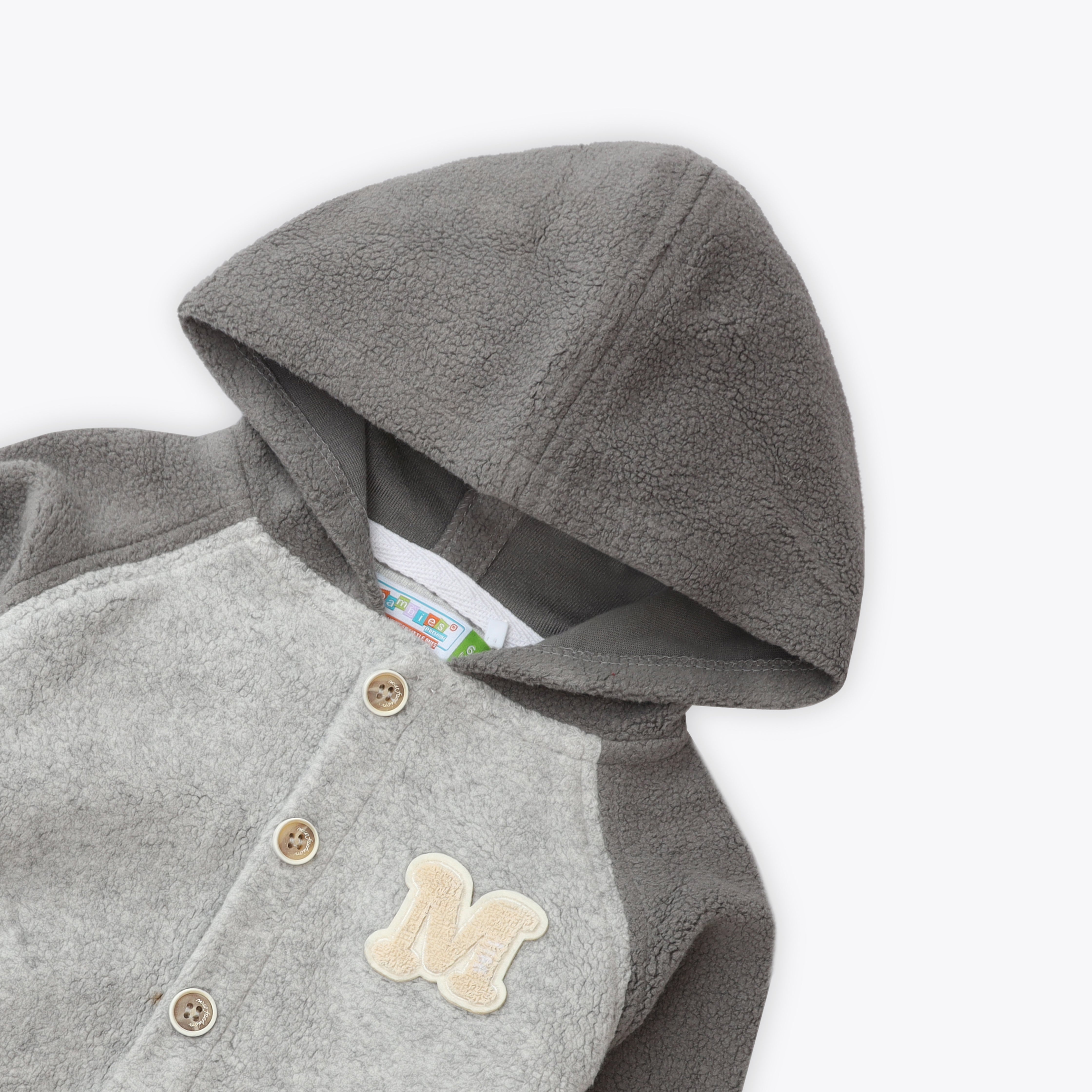 Hoodie With Furr Grey