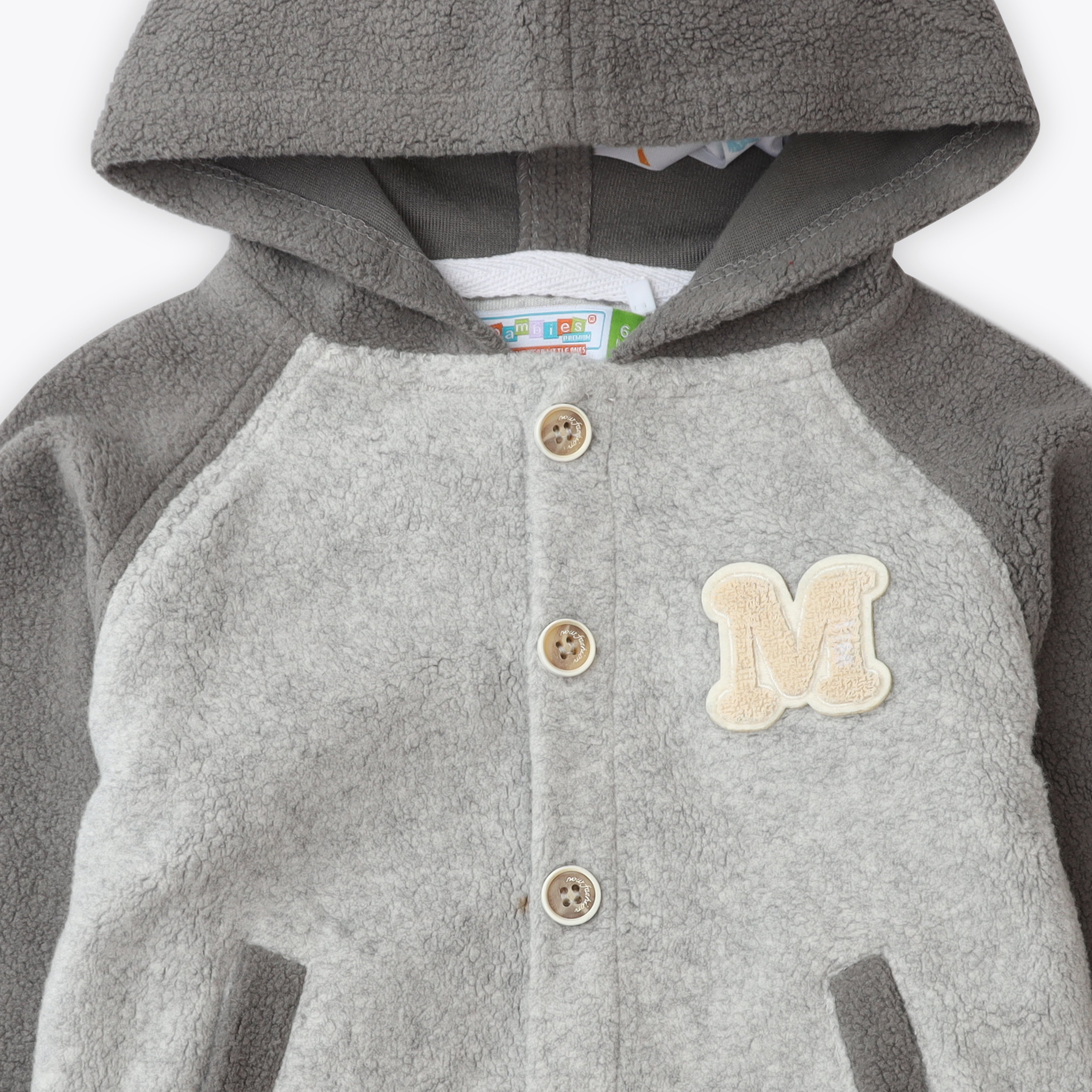 Hoodie With Furr Grey