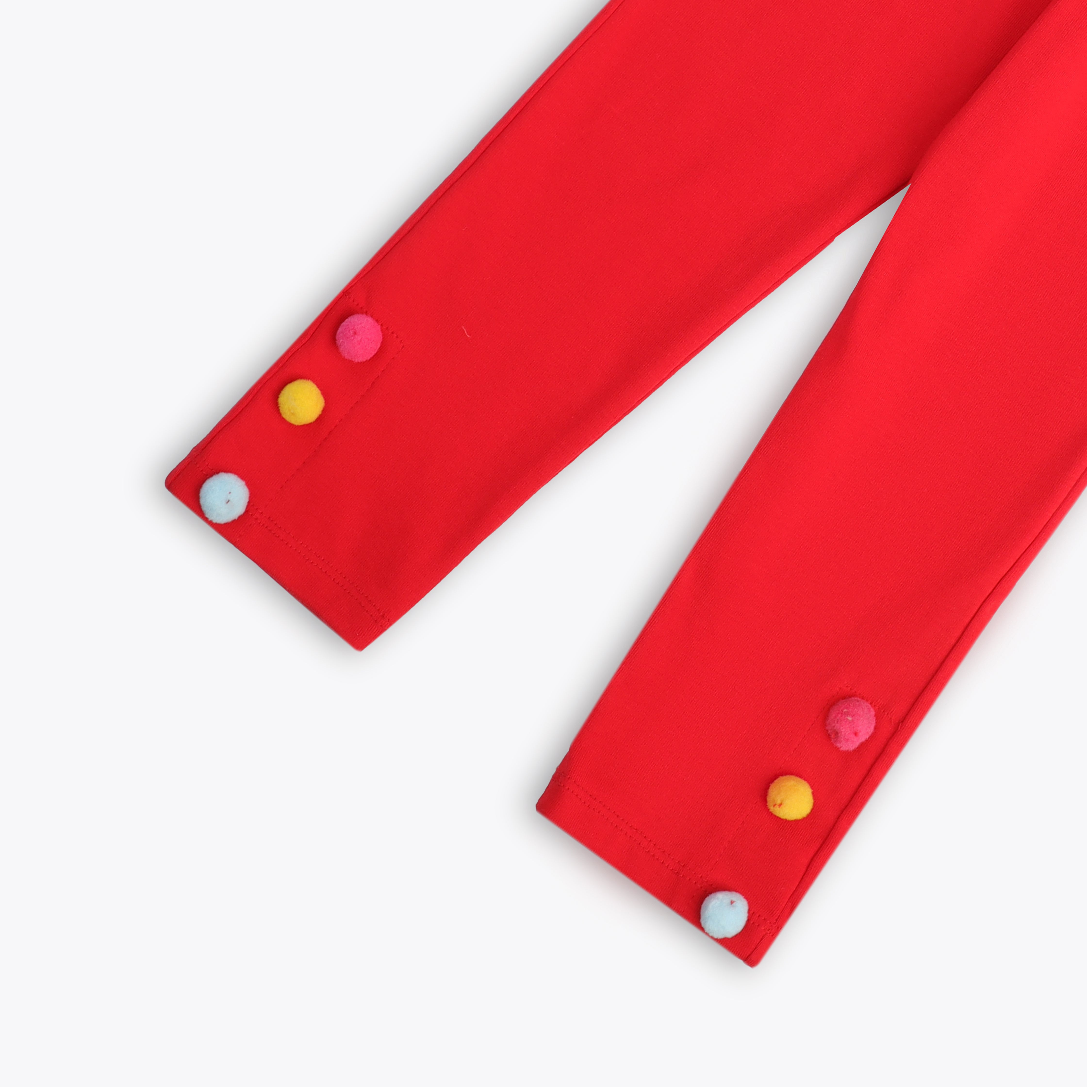 Tights Side Button Red