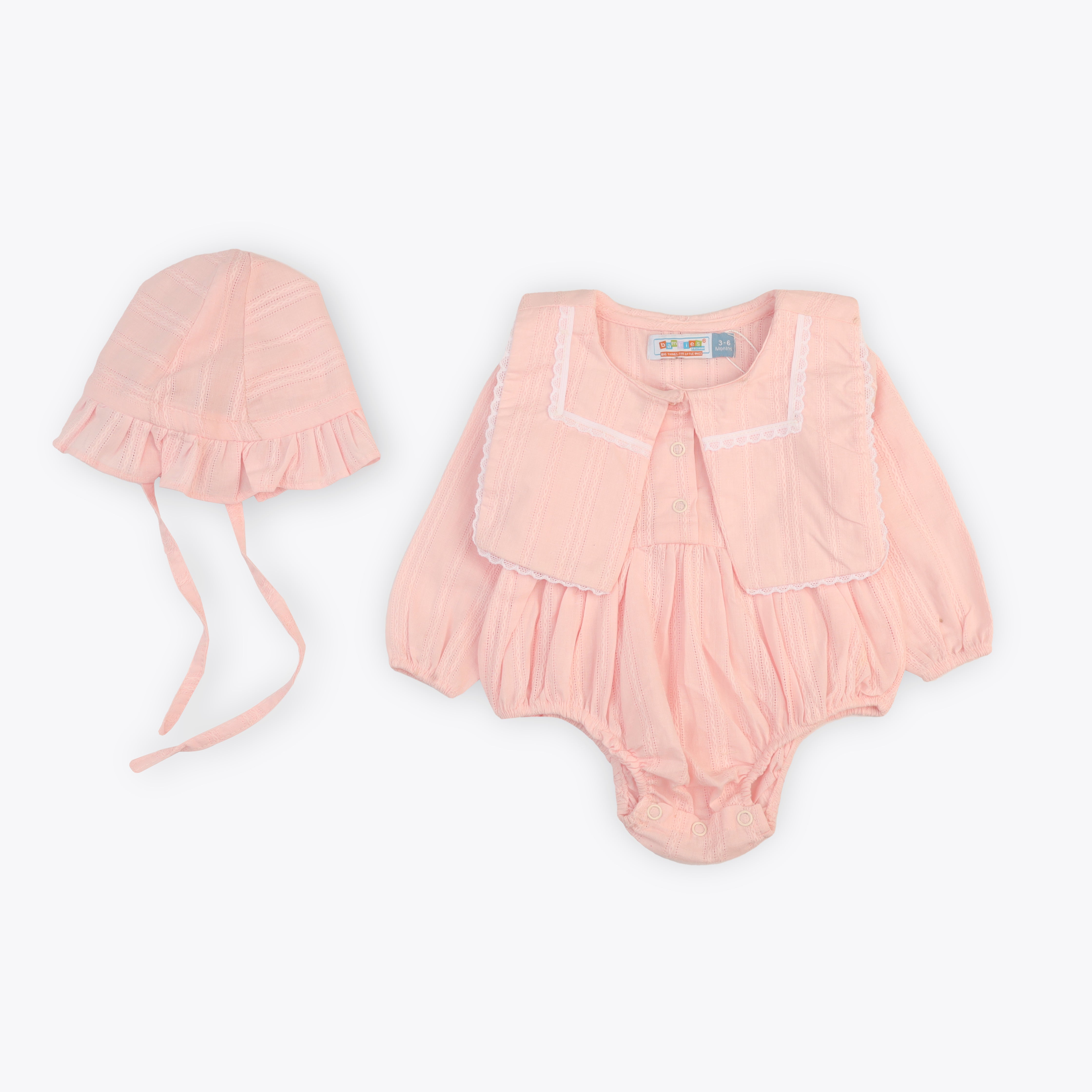 Bodysuit Woven With Cap Yellow Pink