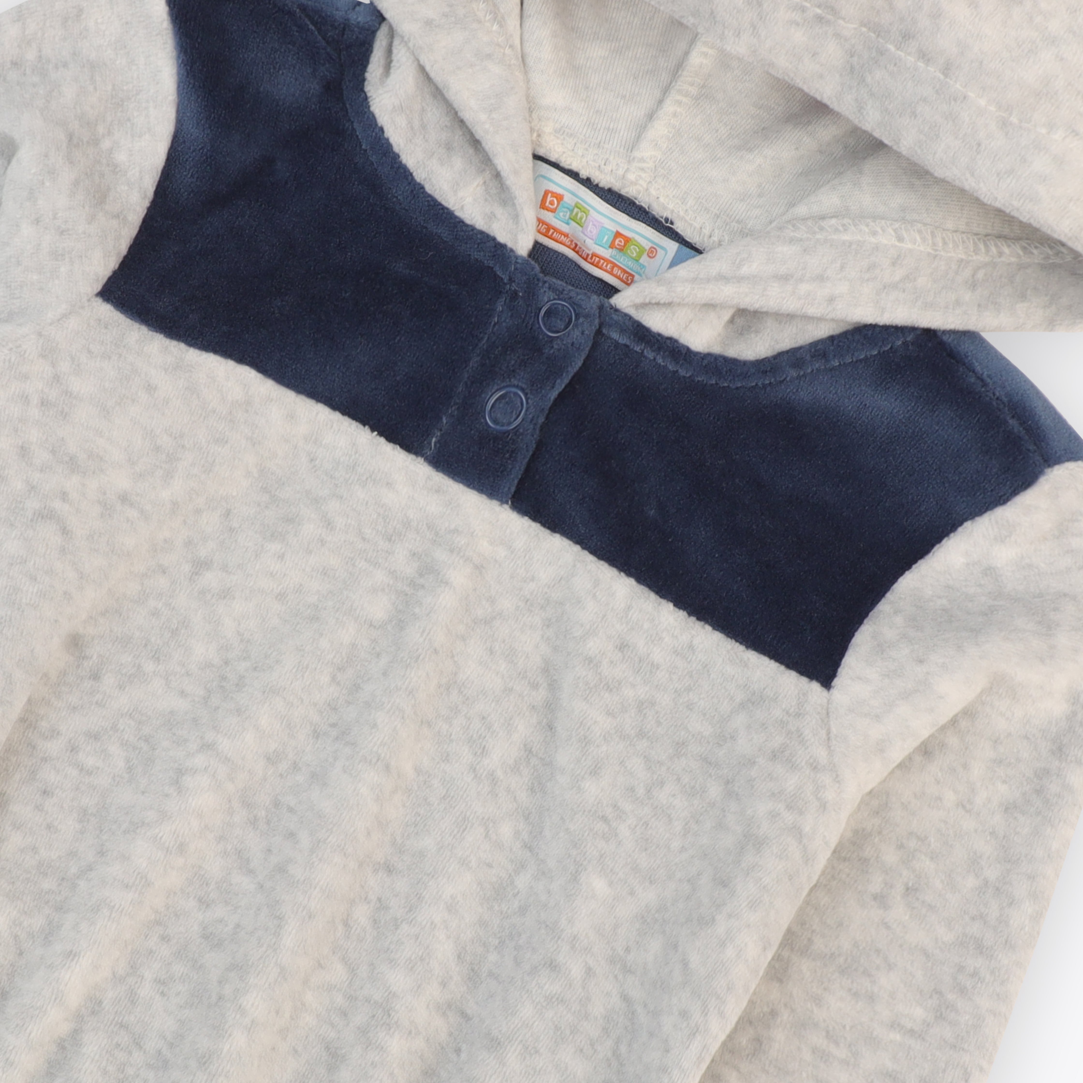 Bodysuit With Hoodie Contrast Grey