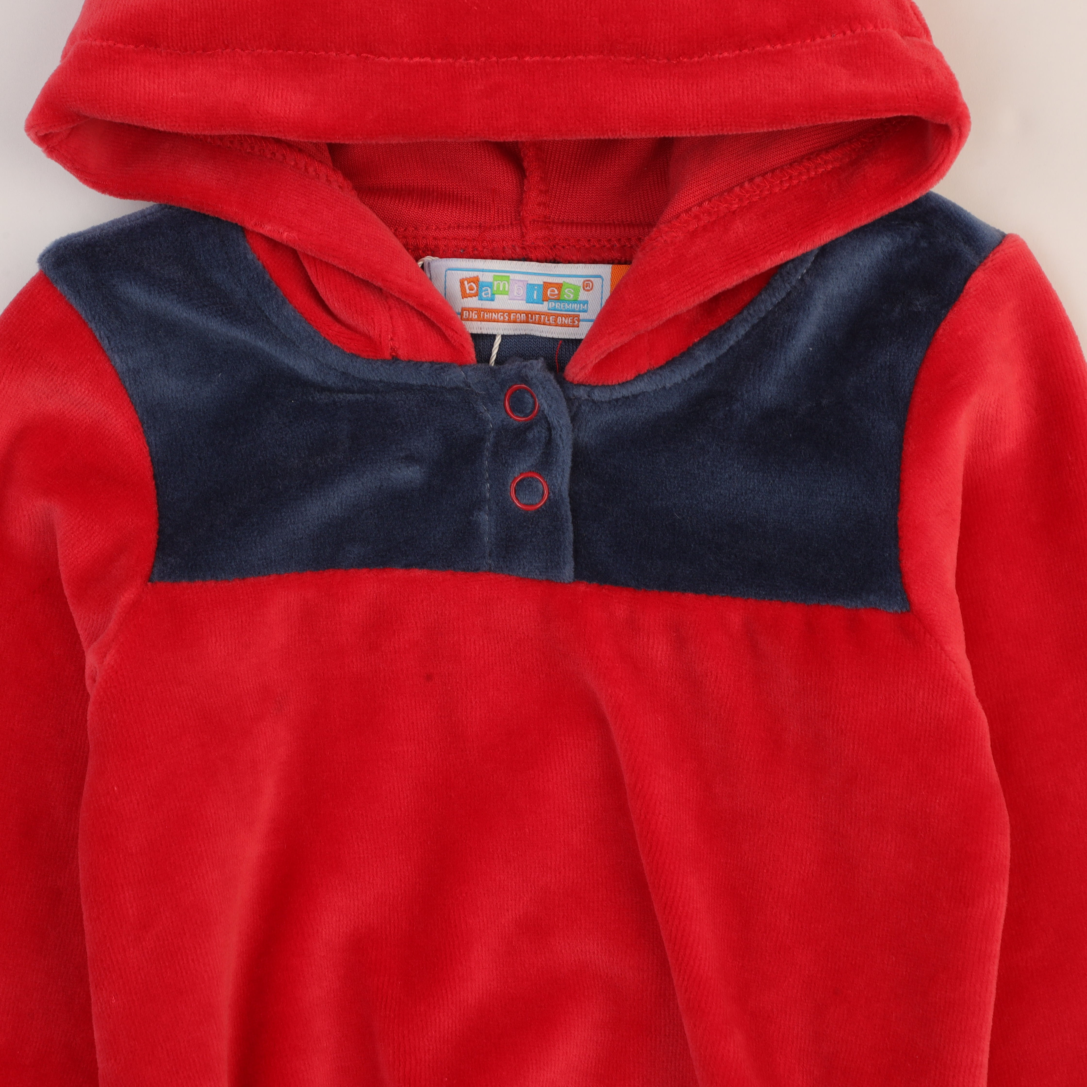 Bodysuit With Hoodie Contrast Red