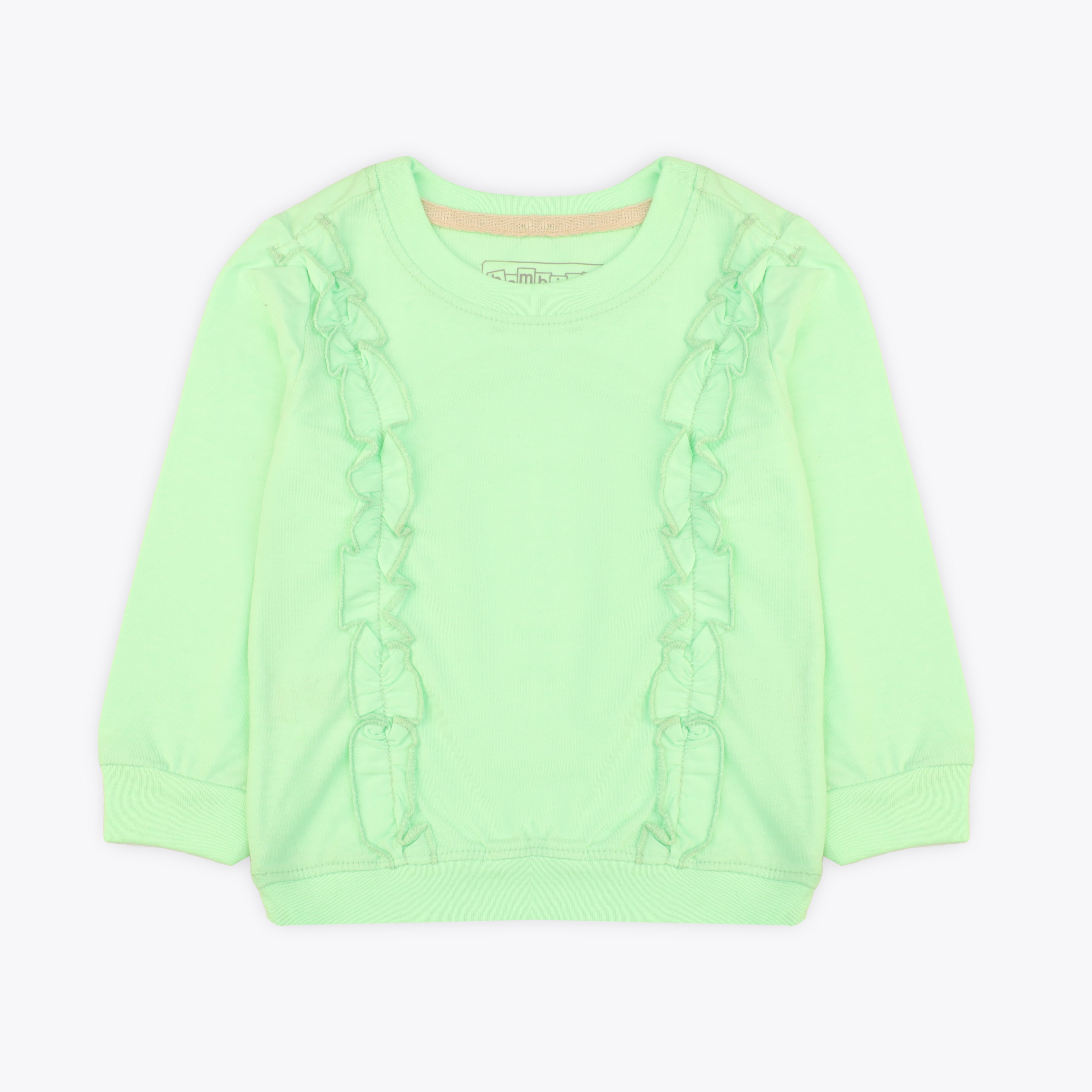 Sweatshirt Boderie Frill Green