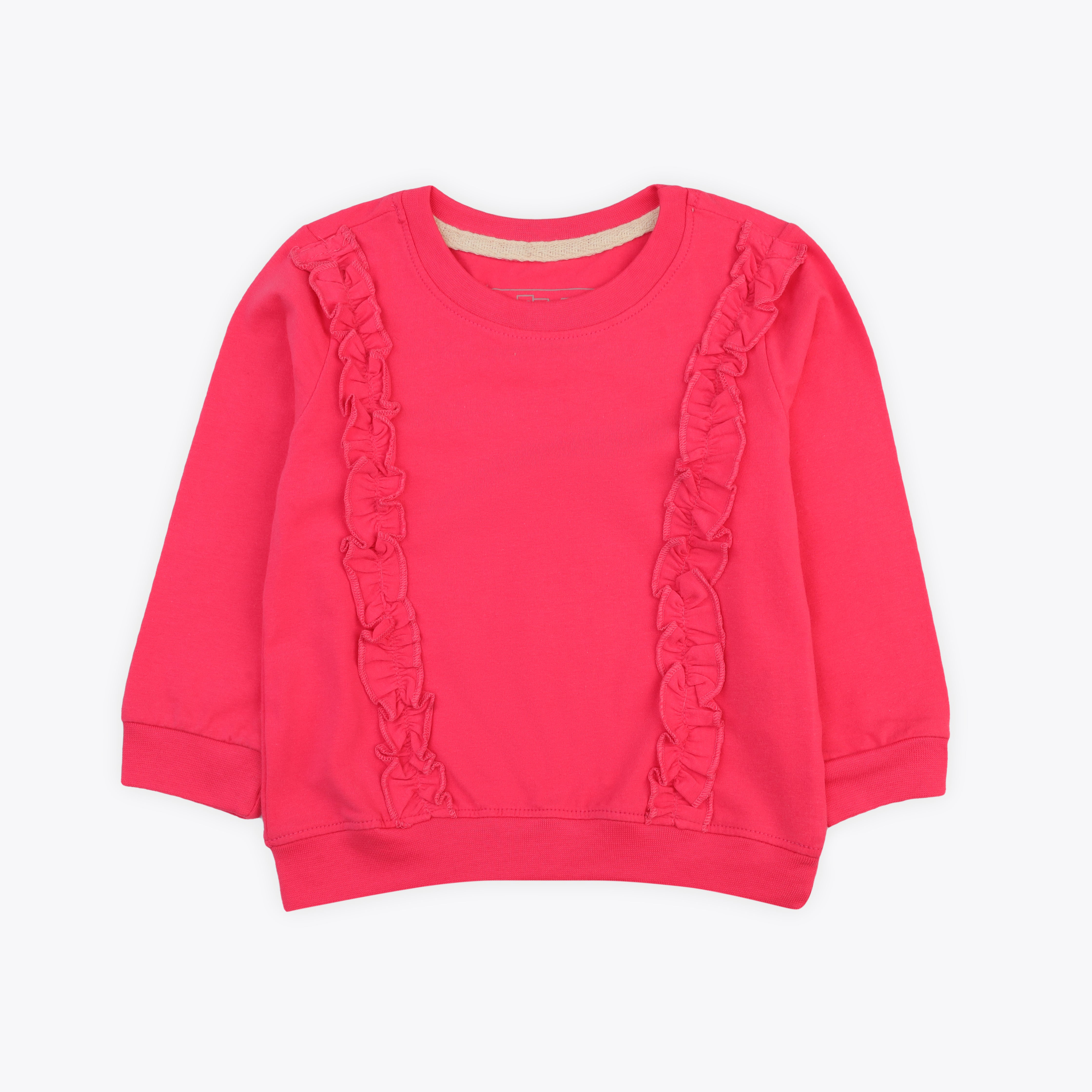 Sweatshirt Girls Frill Shoulder Soft Pink