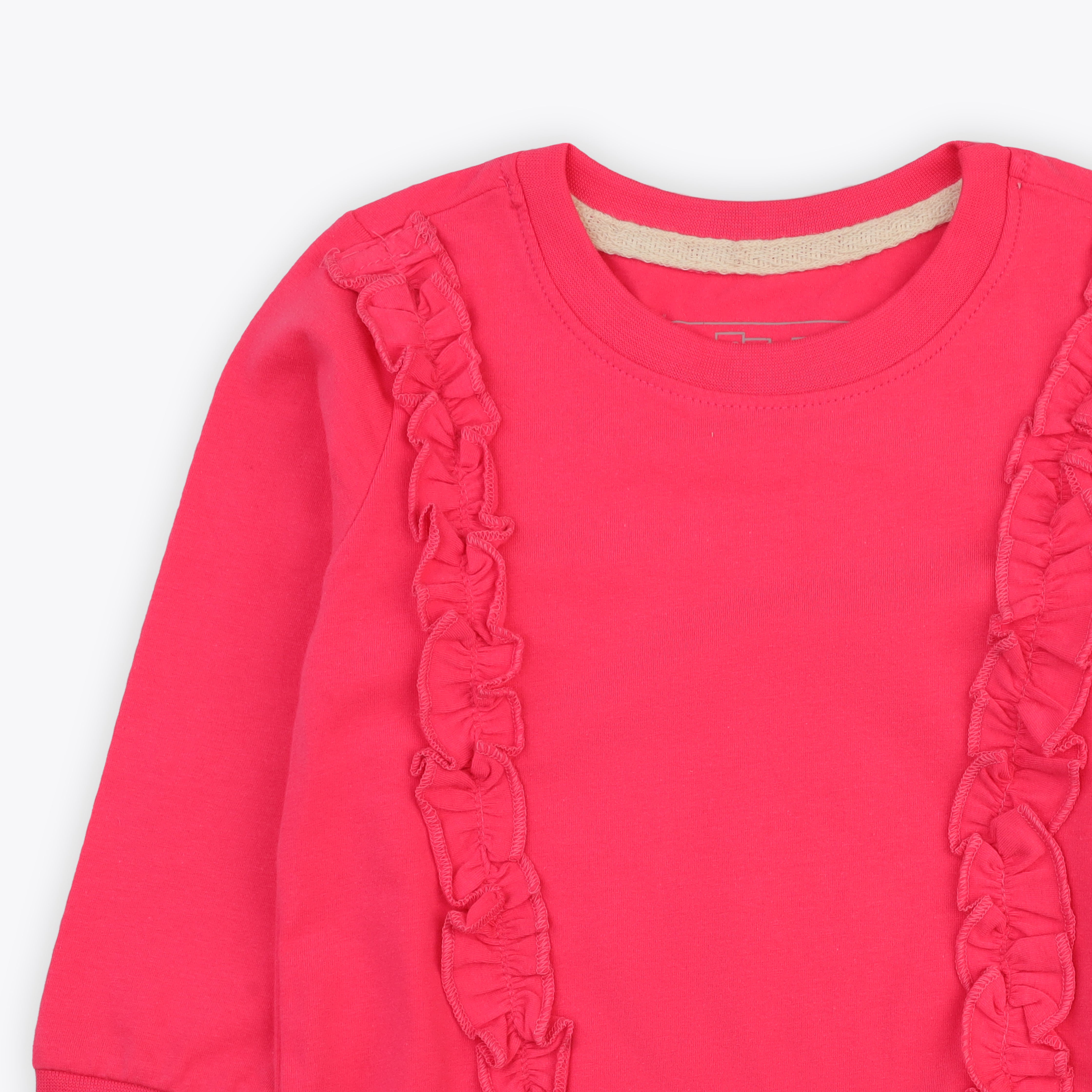 Sweatshirt Girls Frill Shoulder Soft Pink