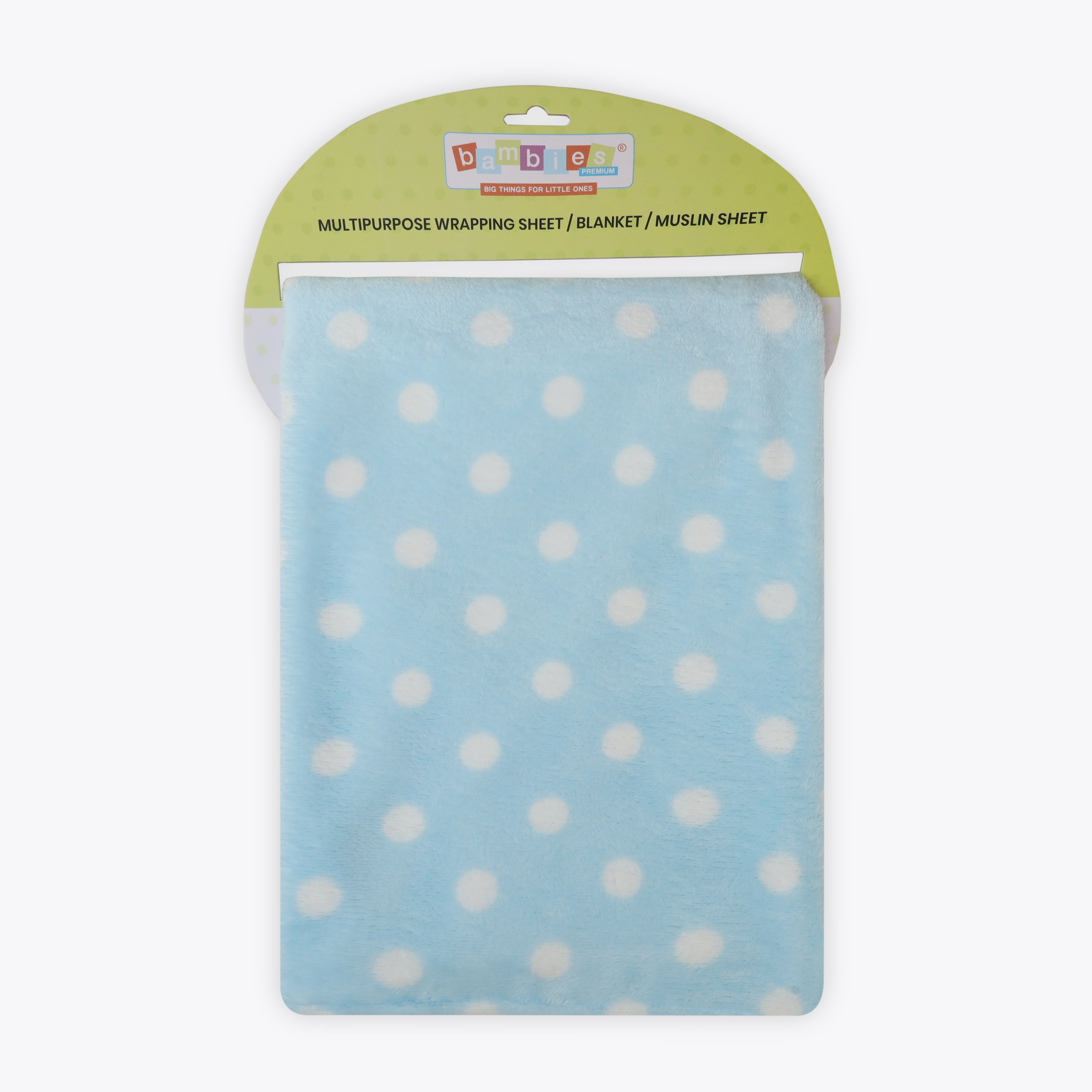 Blanket Fleece Polka Light Blue