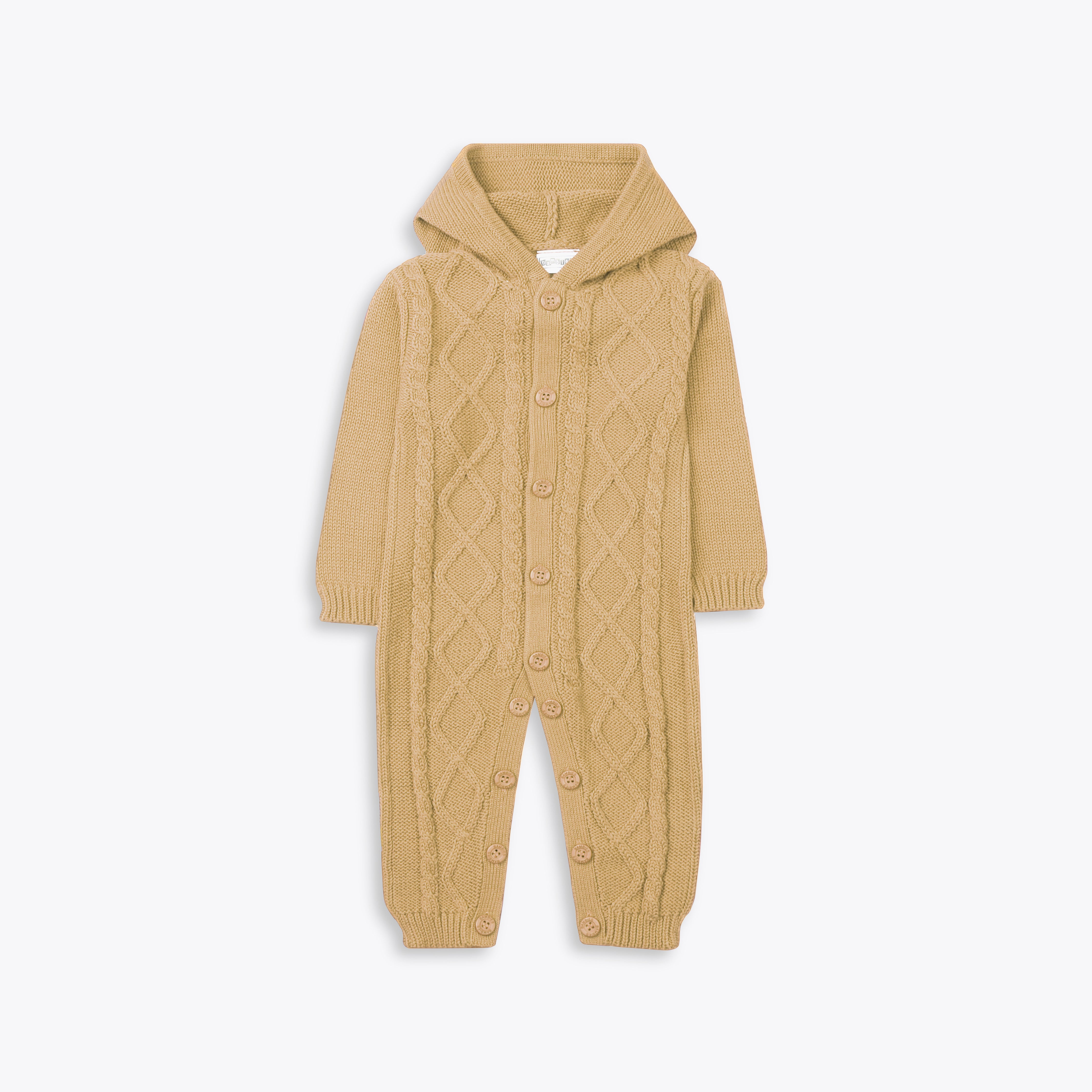 Romper Hooded Beige Infant