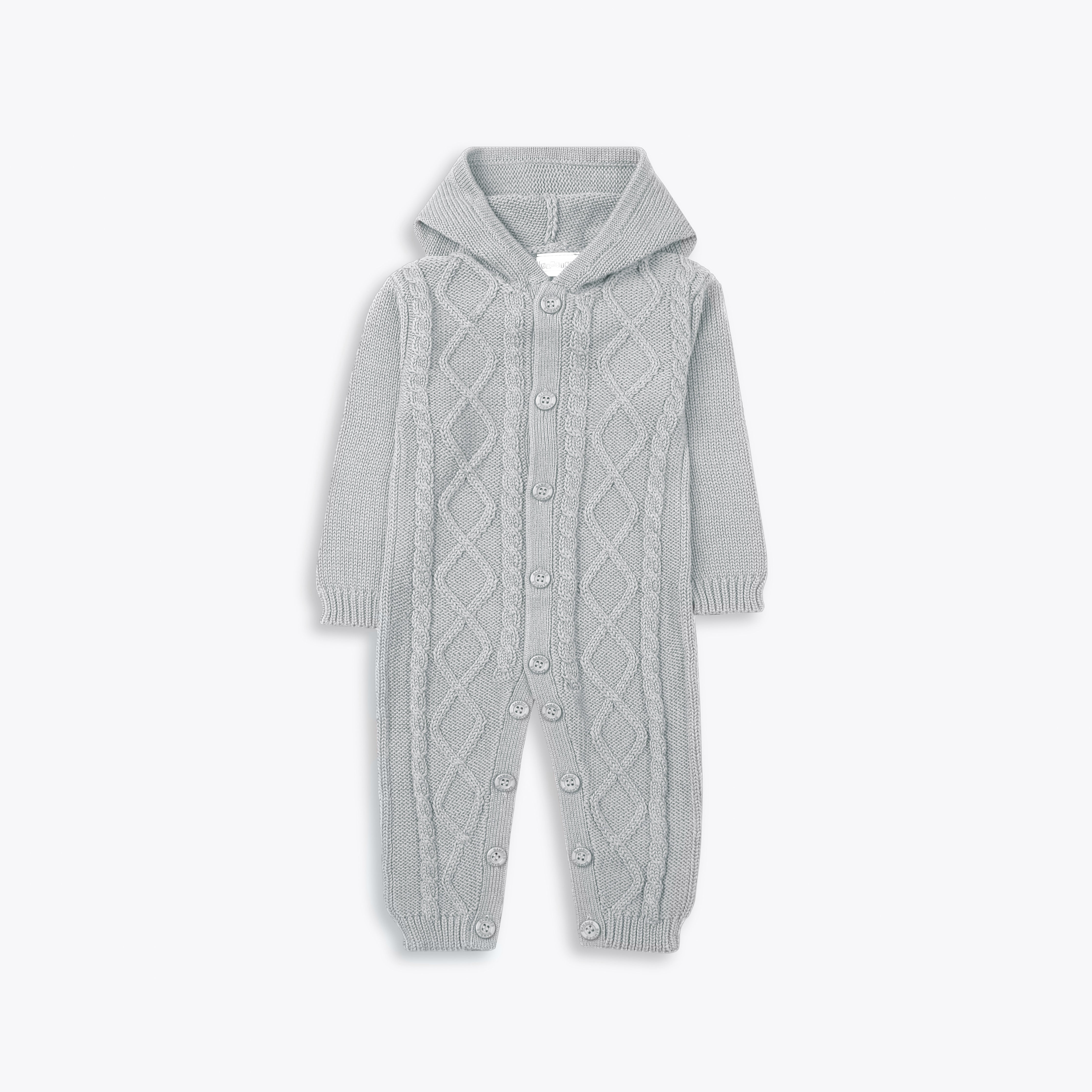 Romper Hooded Light Grey Infant