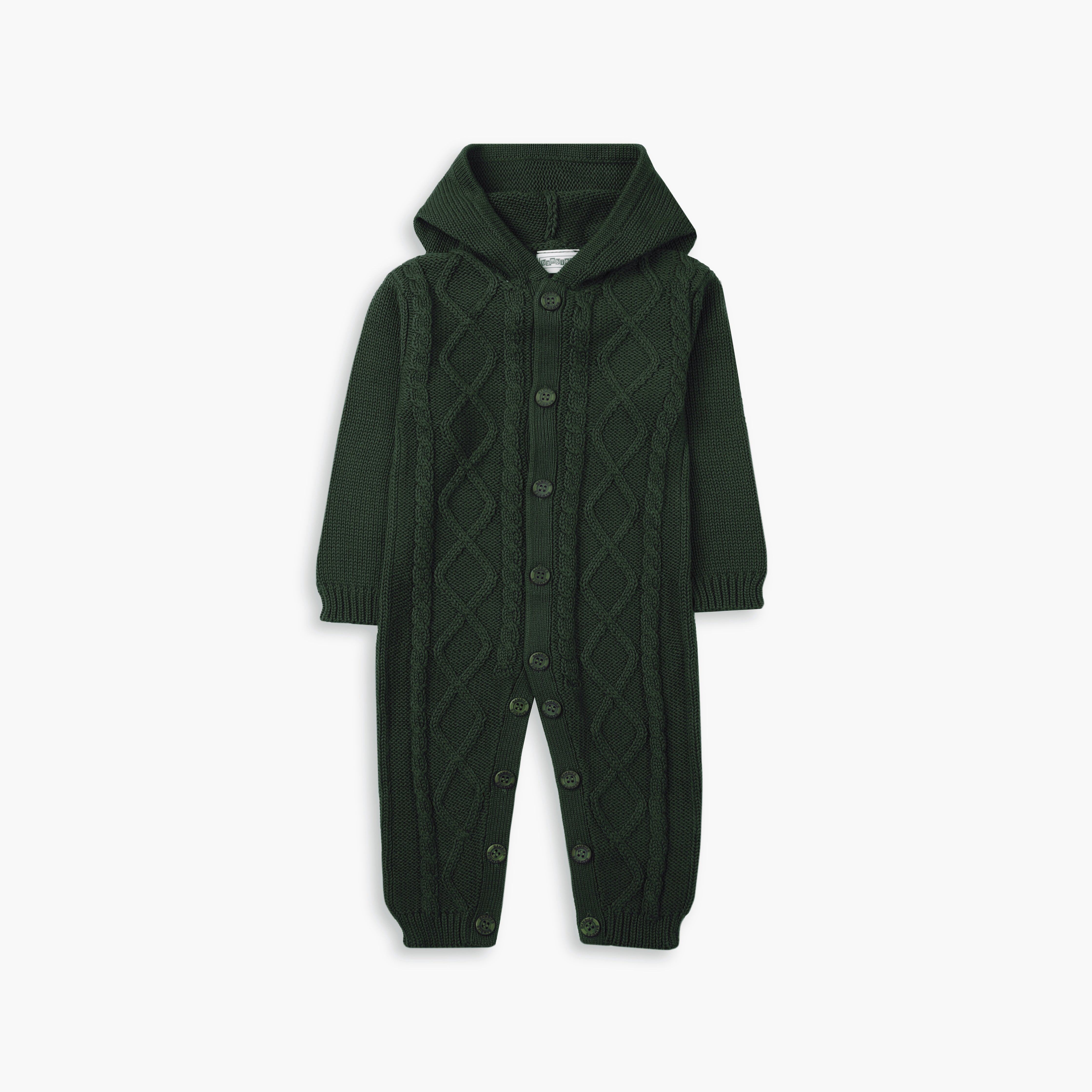 Romper Hooded Green Infant
