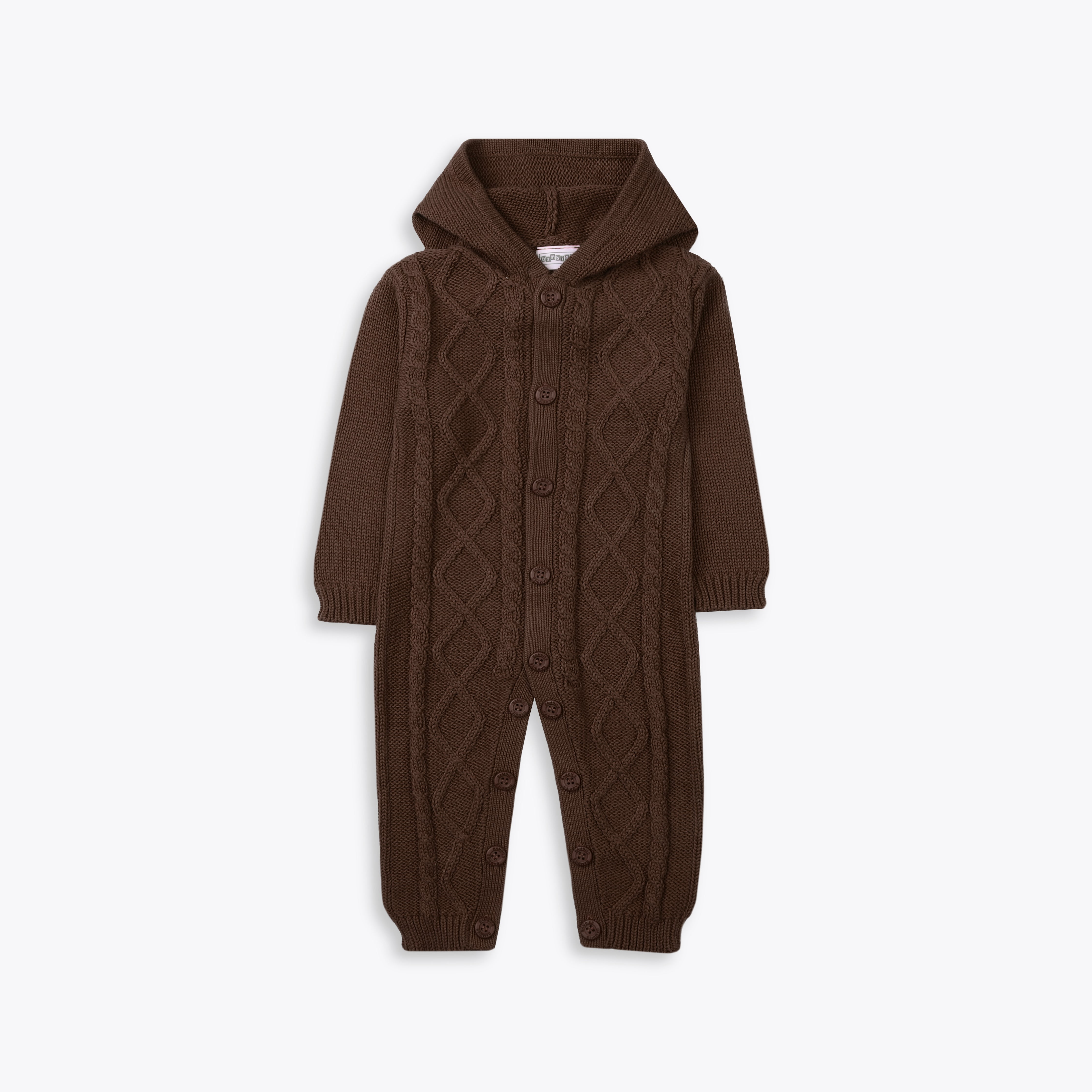 Romper Hooded Dark Brown Infant