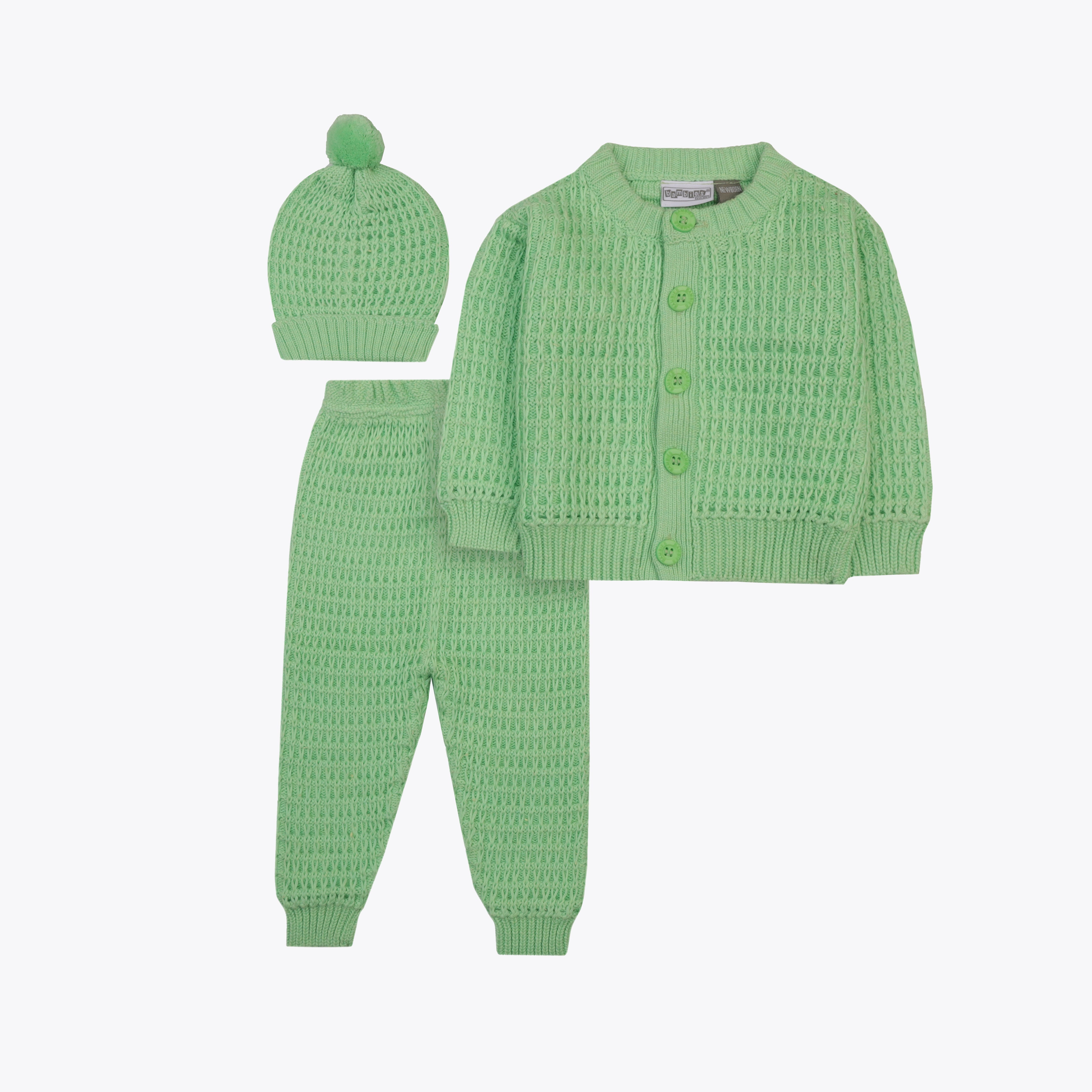 Sweater Woolen 3 Piece Light Green Infant
