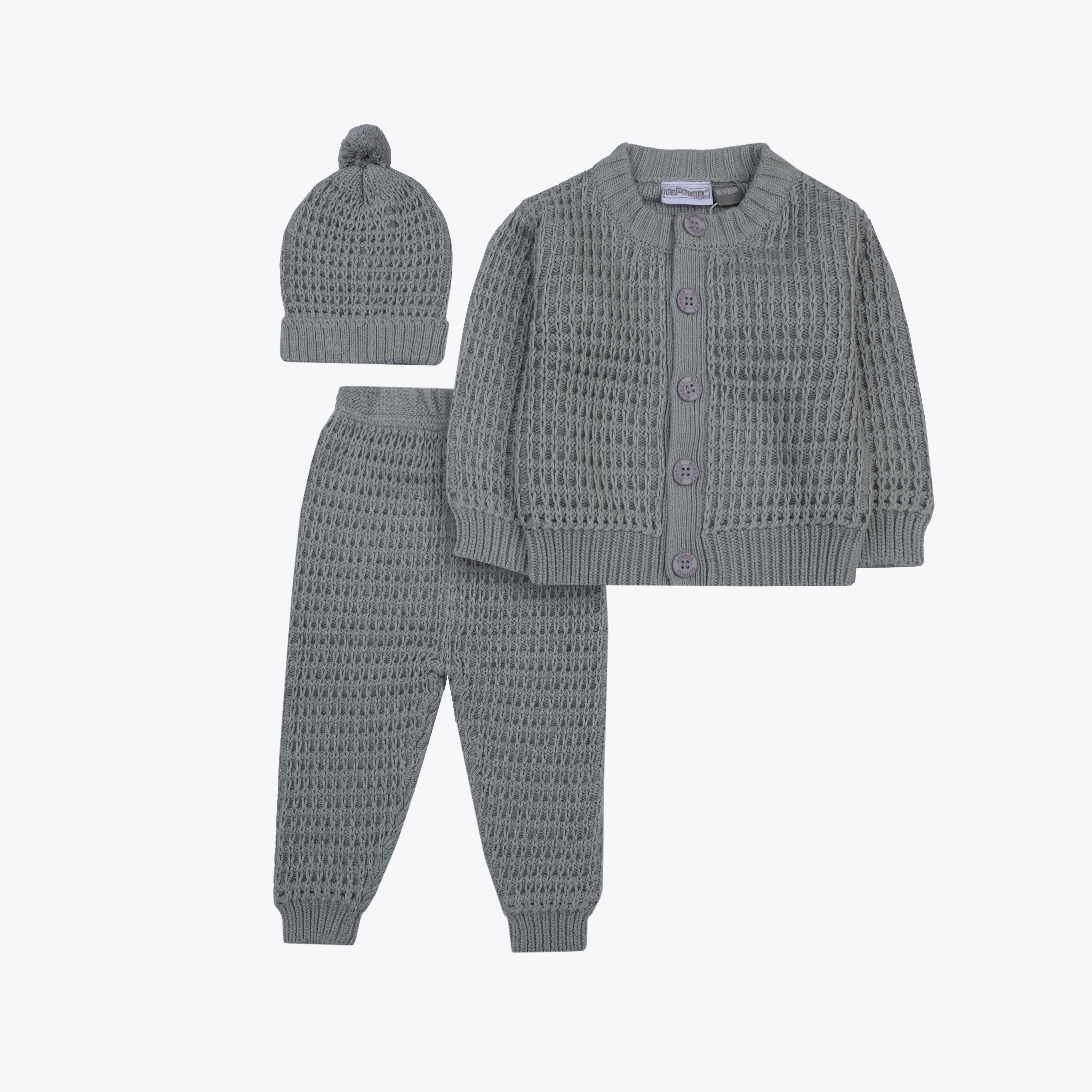 Sweater Woolen 3 Piece Ligth Grey Infant