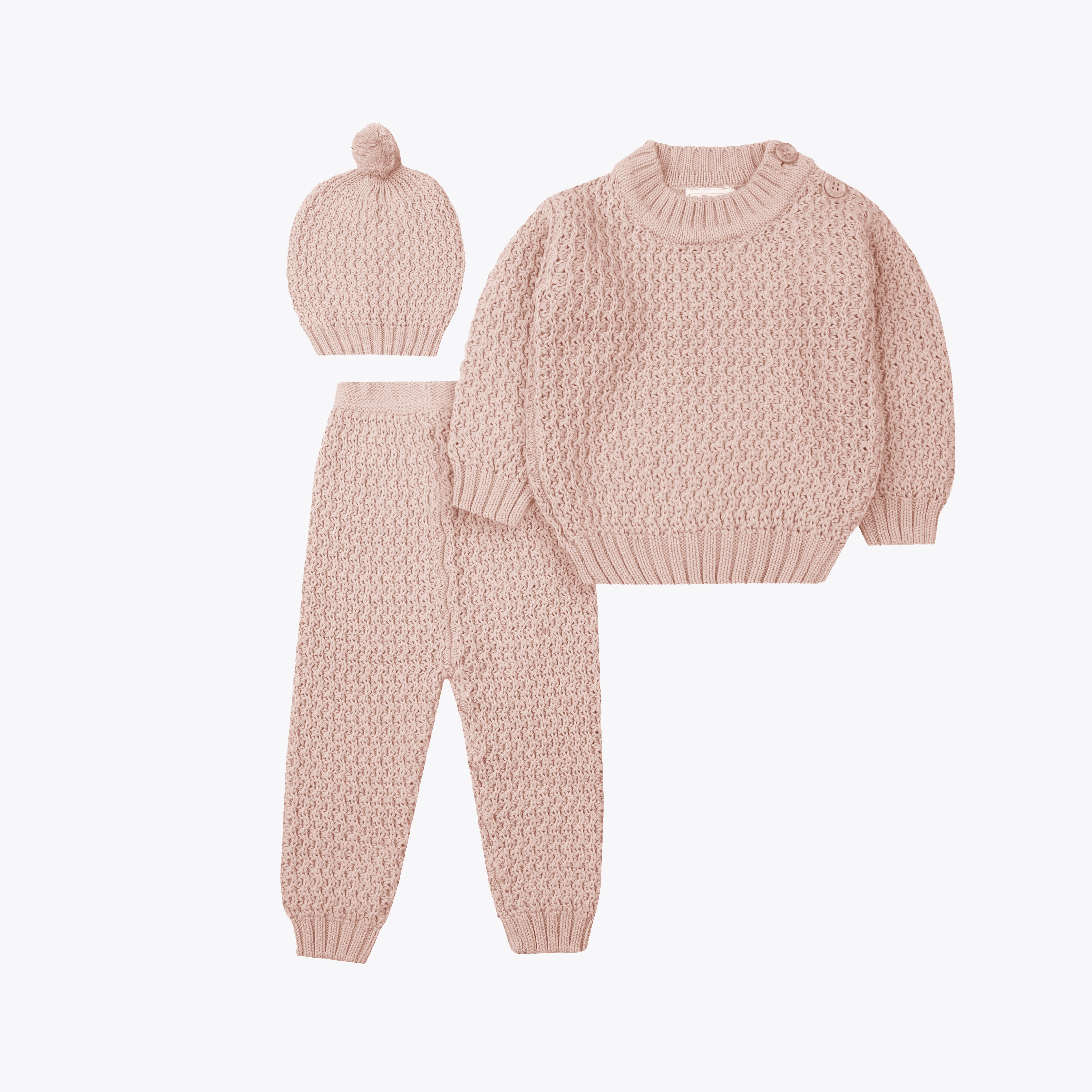 Sweater Woolen 3 Piece Pink Infant