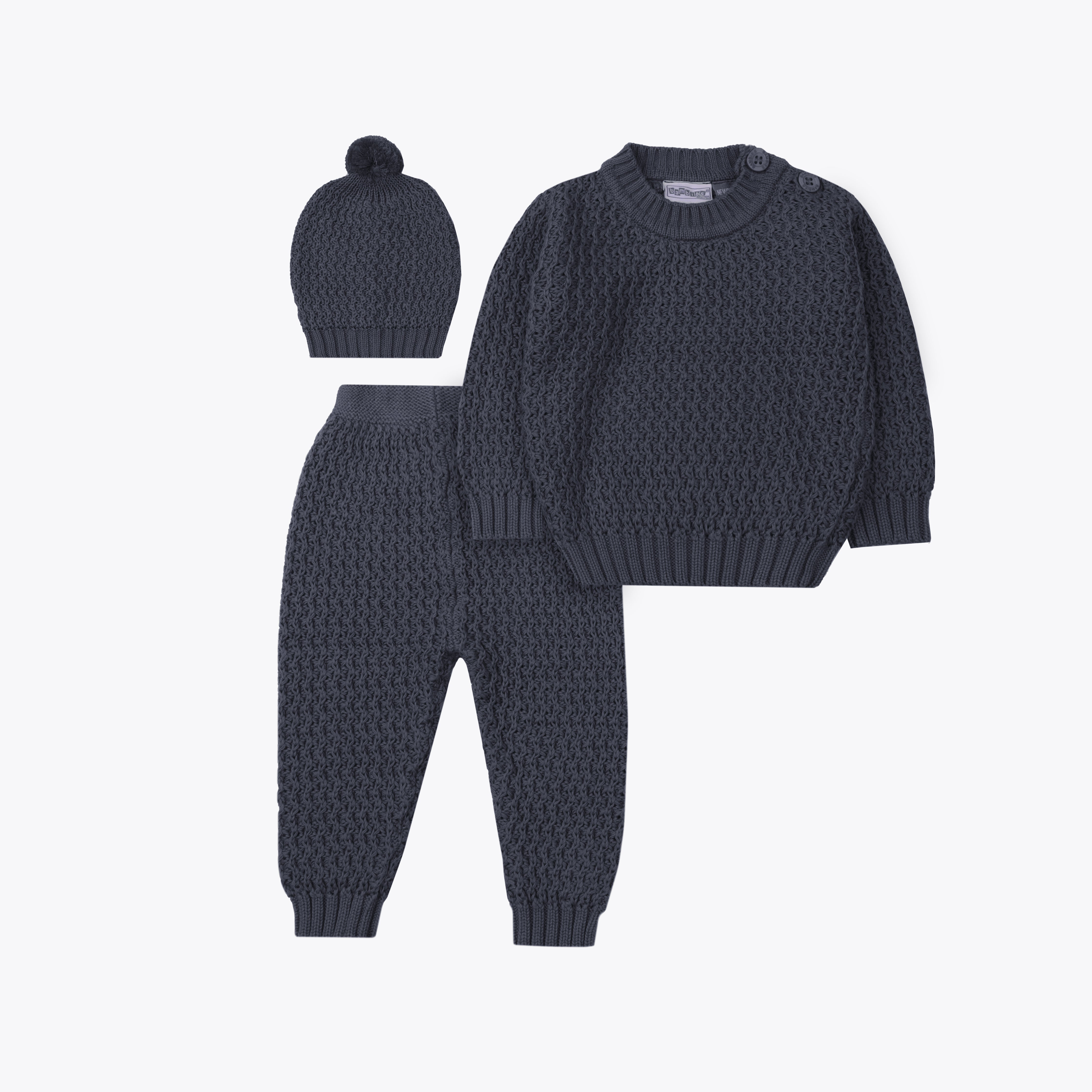 Sweater Woolen 3 Piece Faded Blue Infant