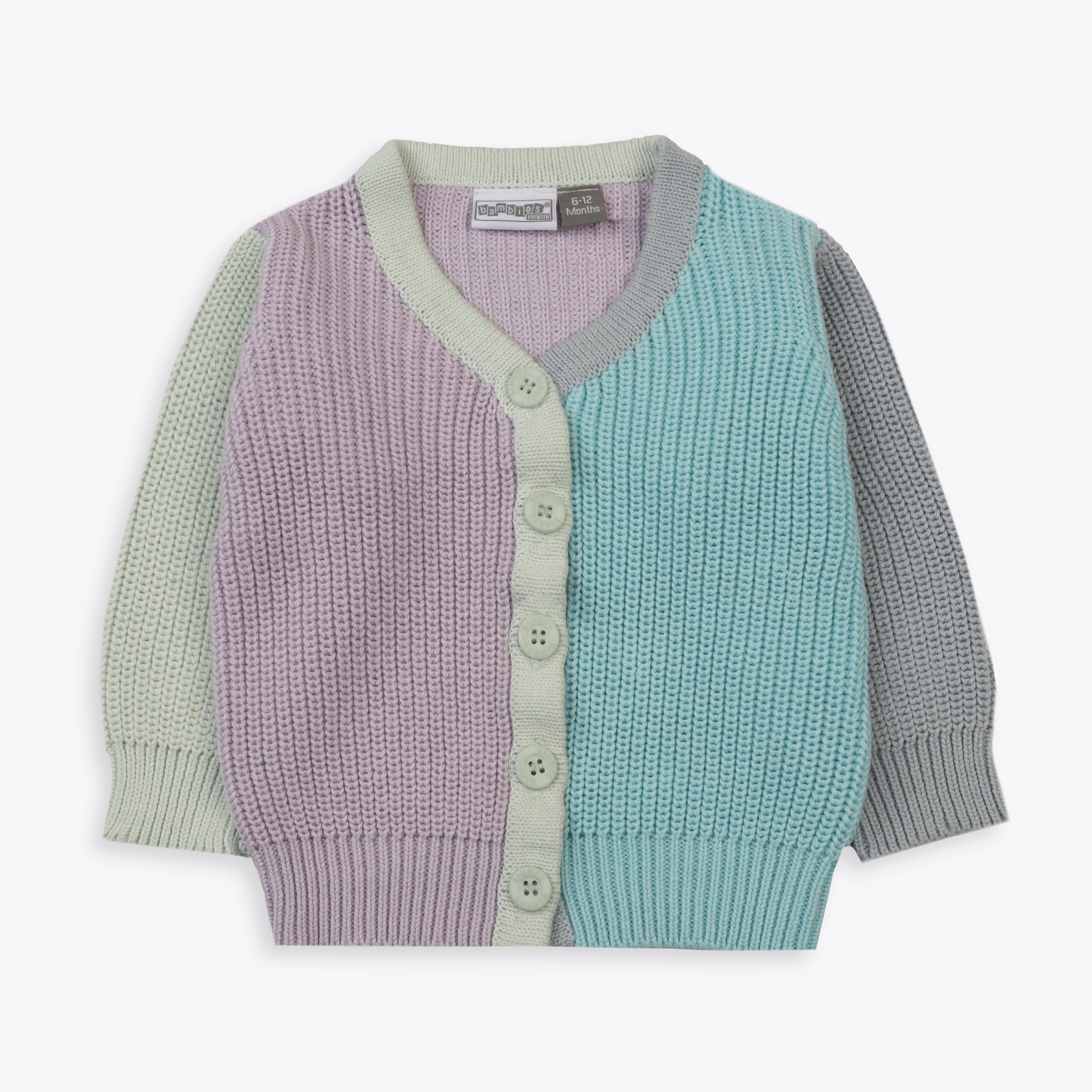 Sweater Contrass Light Blue Purple Toddler