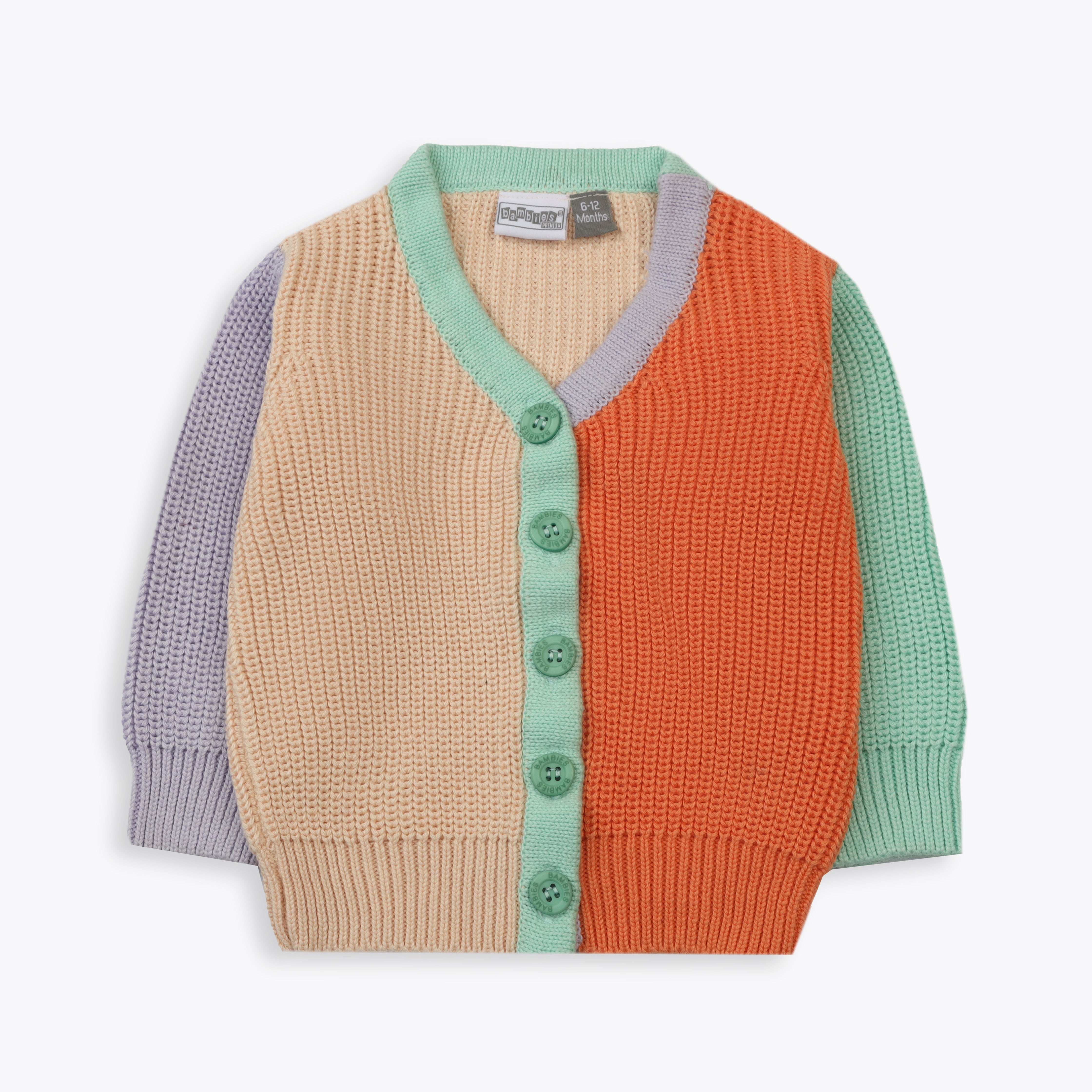 Sweater Contrass Light Pink Orange Toddler