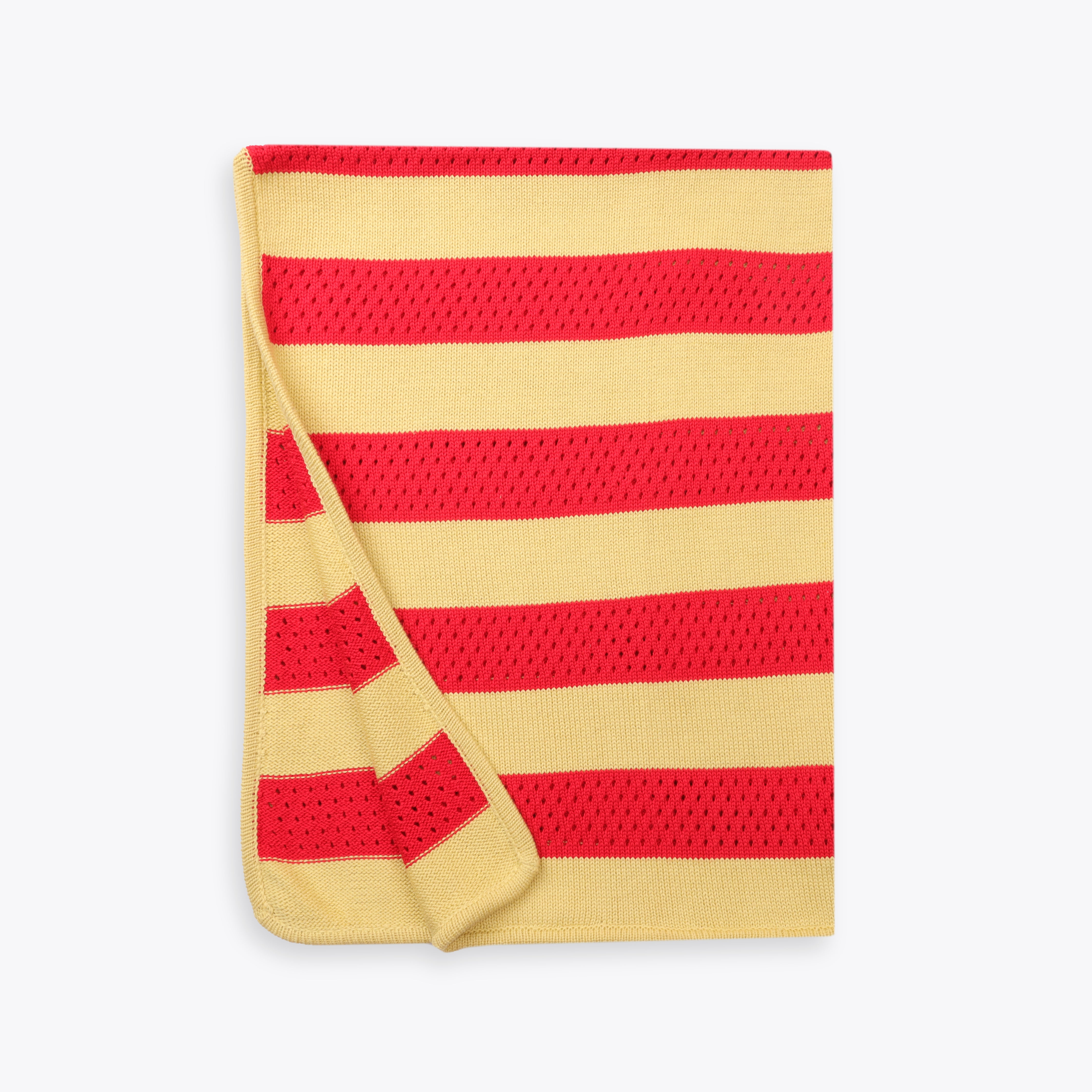 Blanket Woolen Stripes Yellow Red