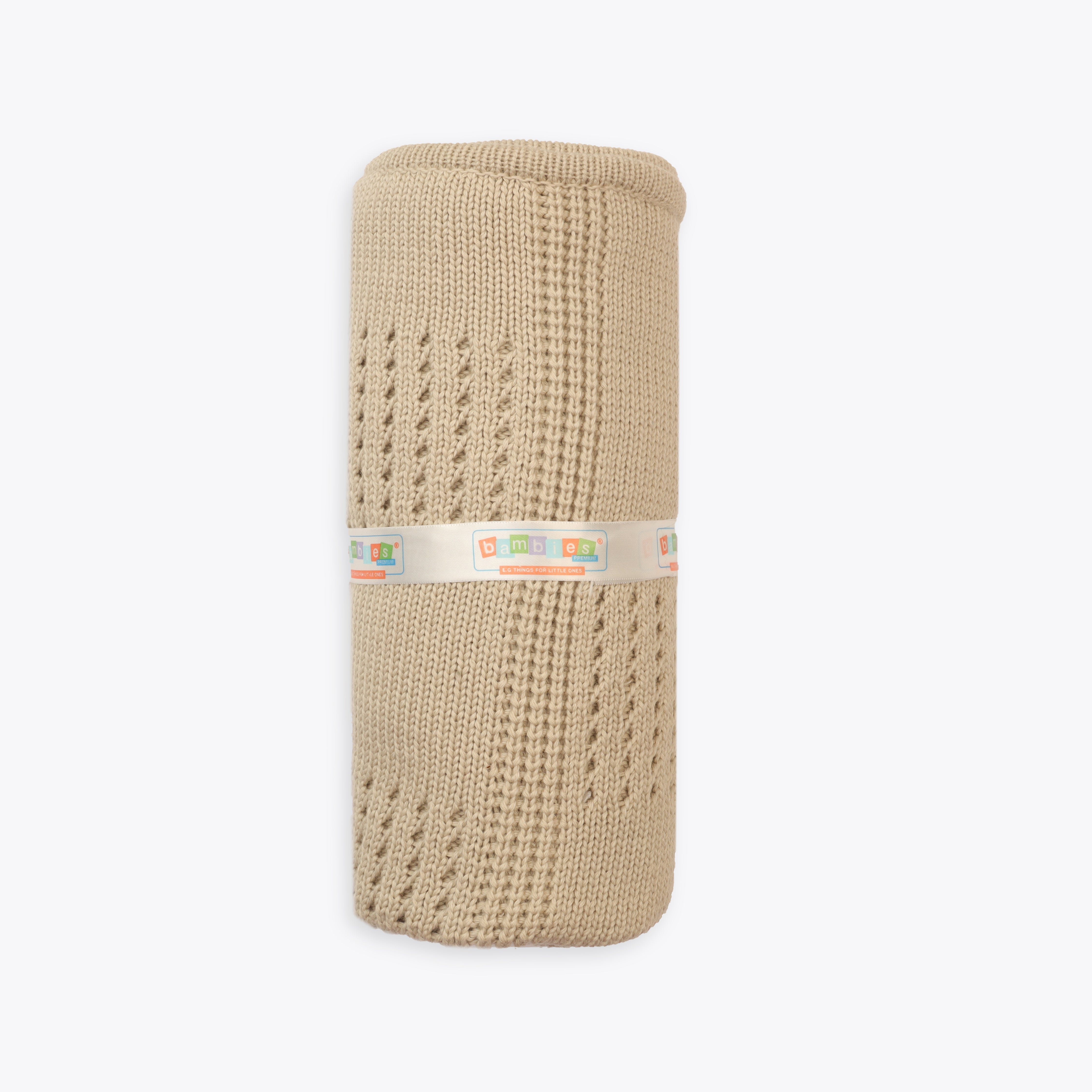 Blanket Woolen Solid Box Style Beige