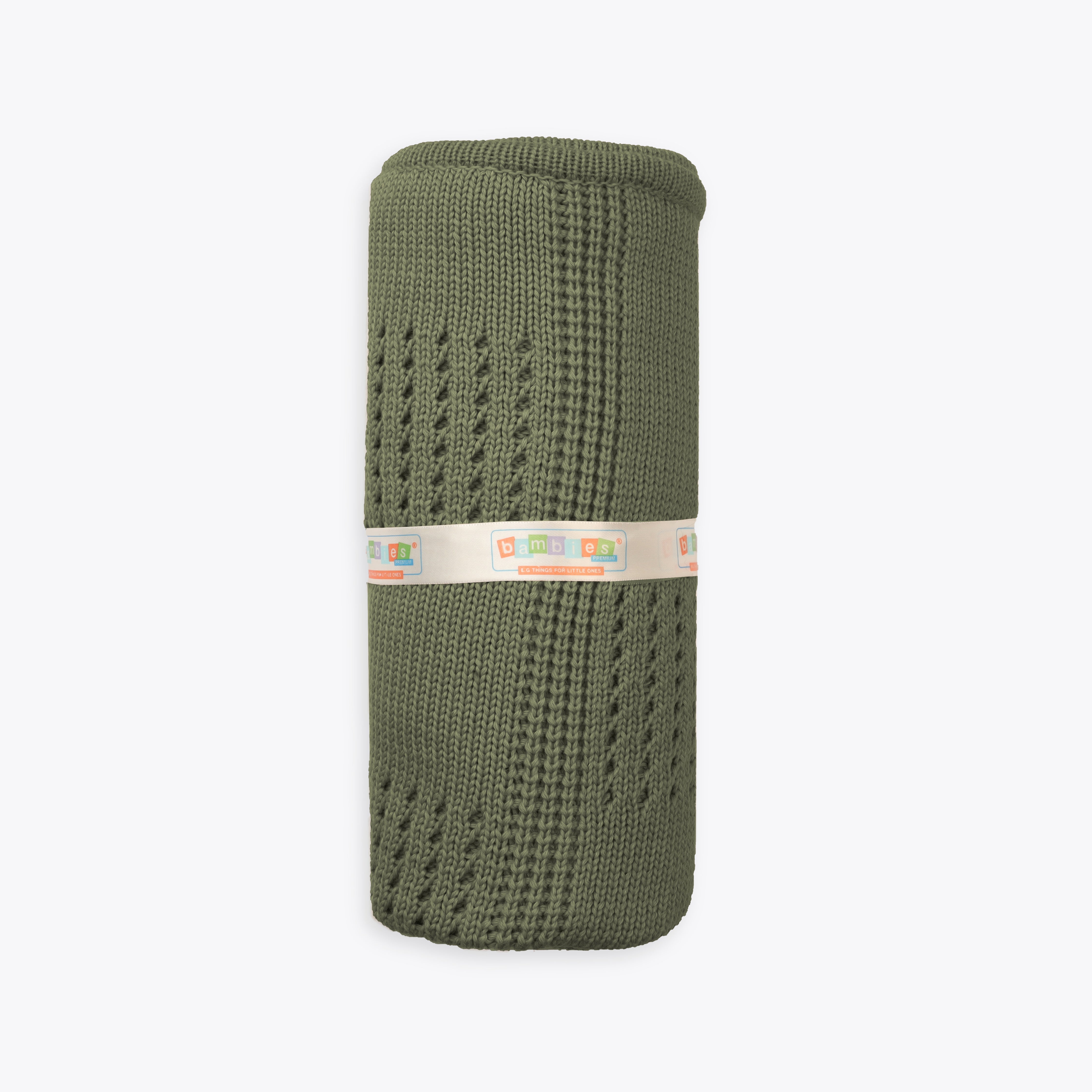 Blanket Woolen Solid Box Style Olive Green
