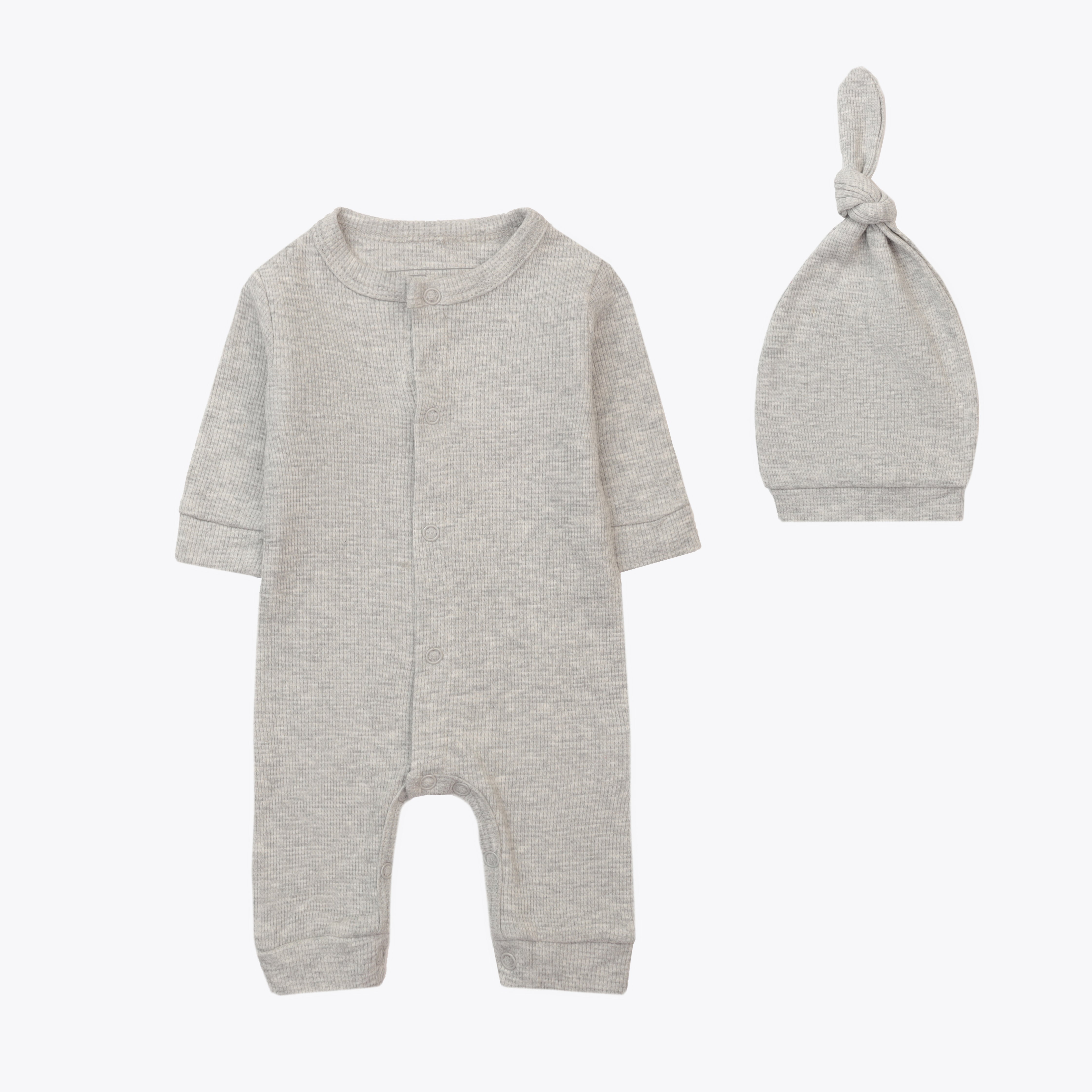 Romper with Cap Thermal Grey Infant