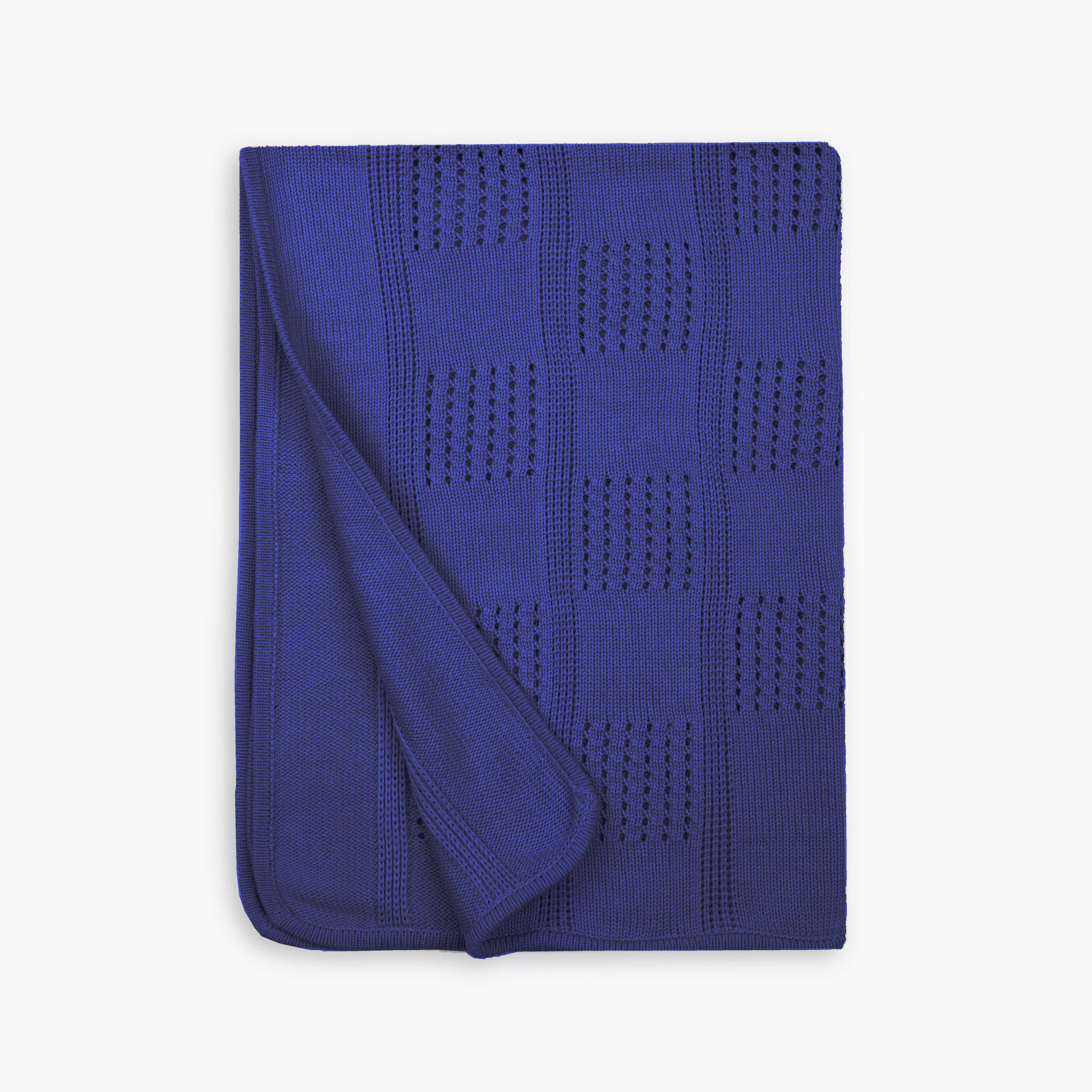 Blanket Woolen Solid Box Style Blue