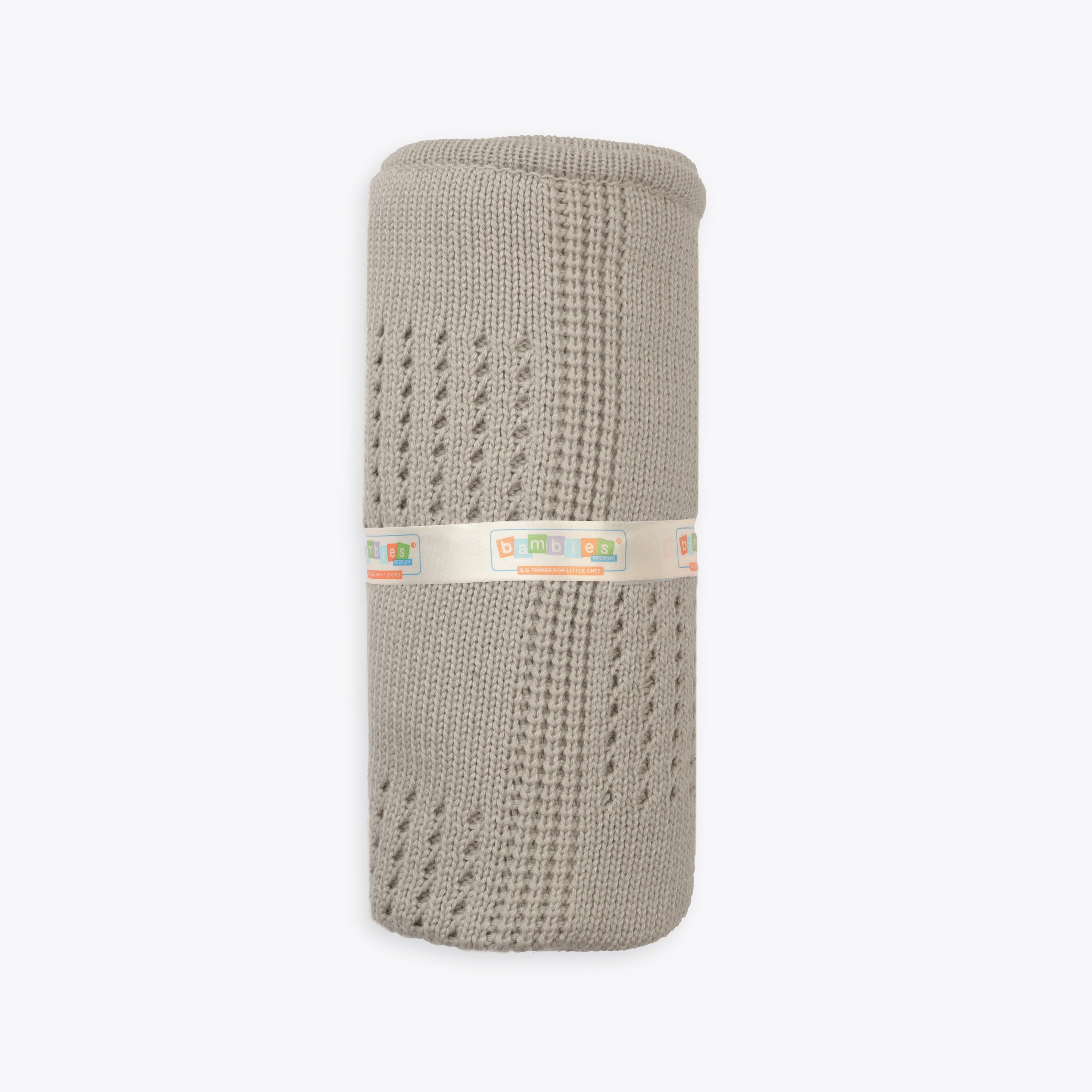 Blanket Woolen Solid Box Style Light Grey