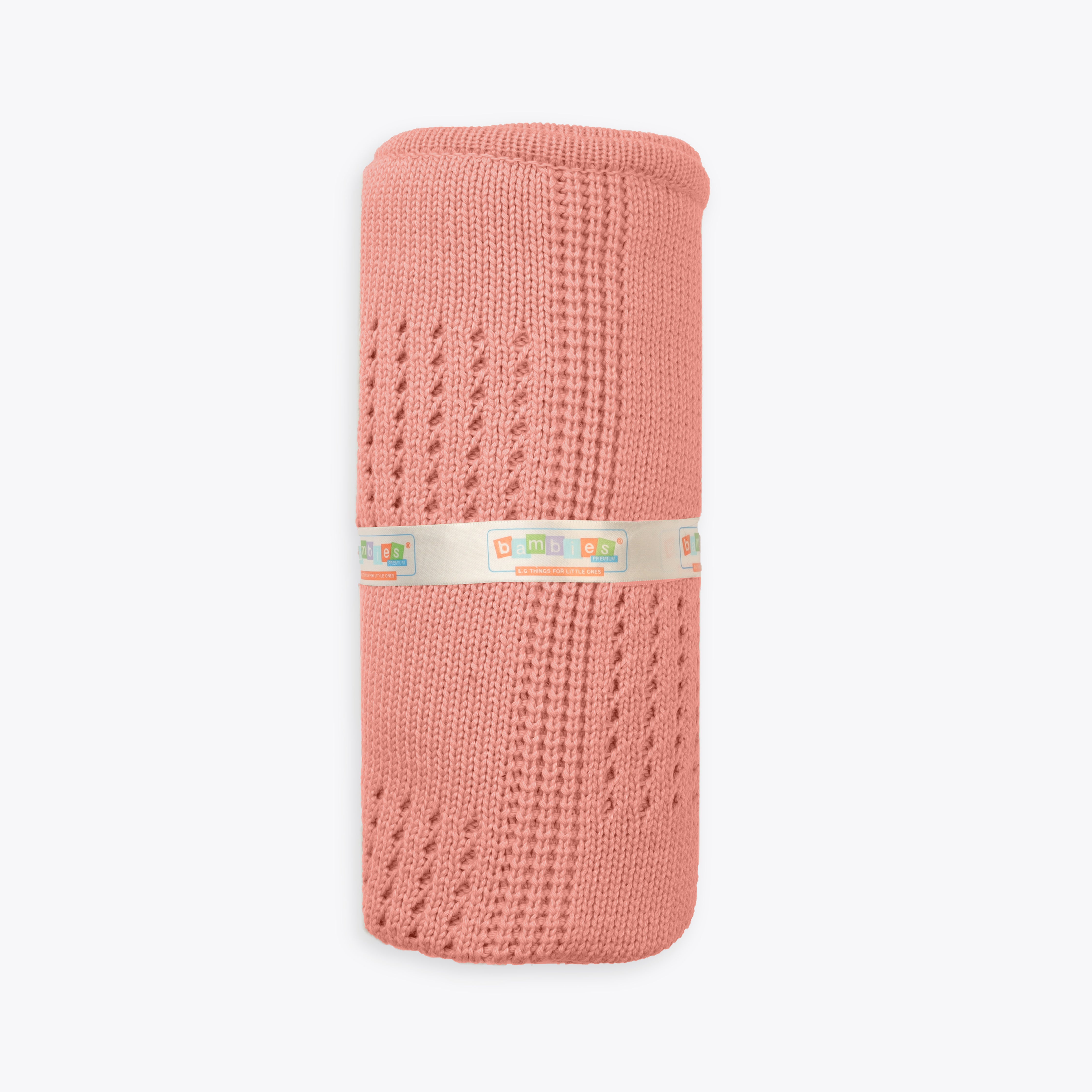 Blanket Woolen Stripes Peach