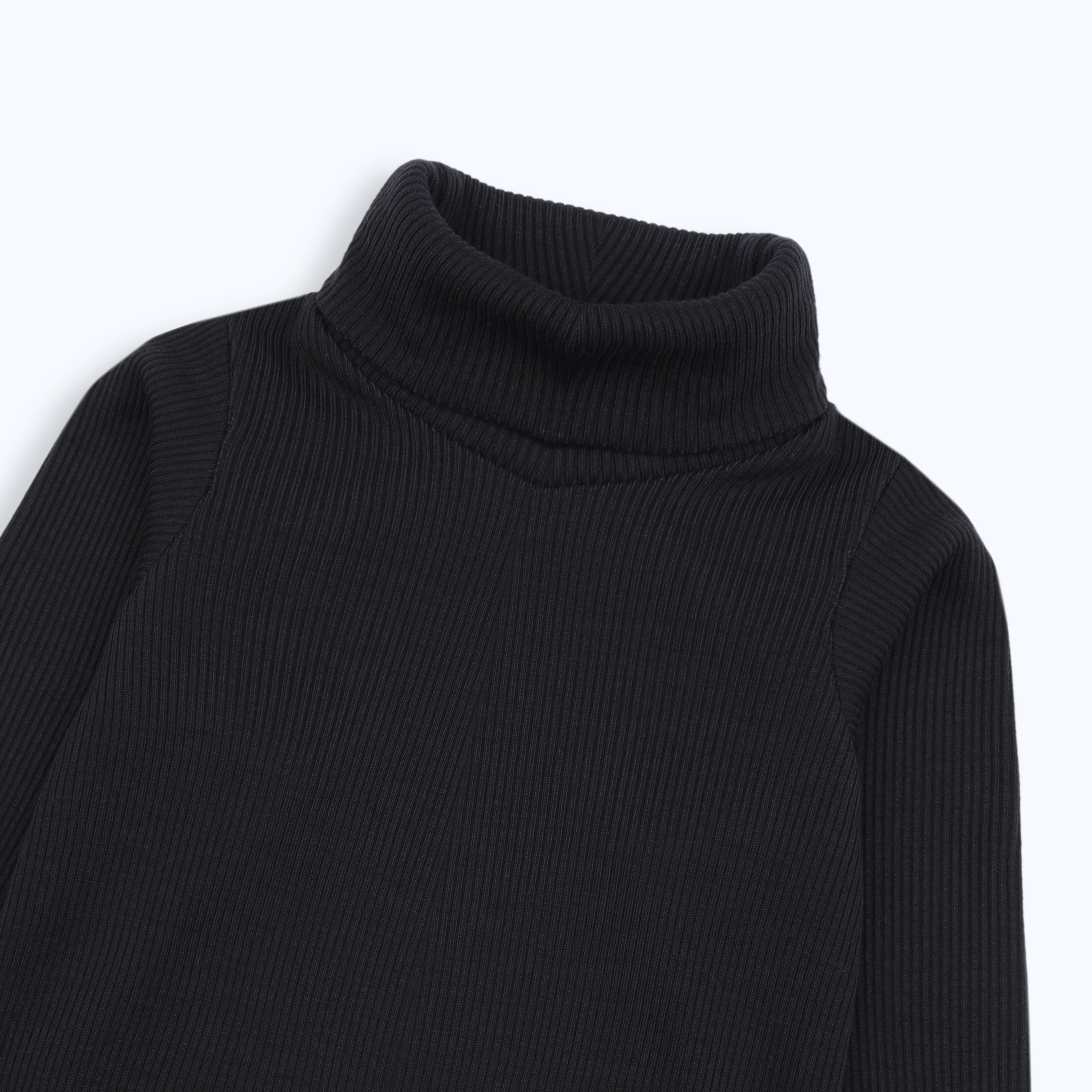 Bodysuit High Neck Rib Black Infant