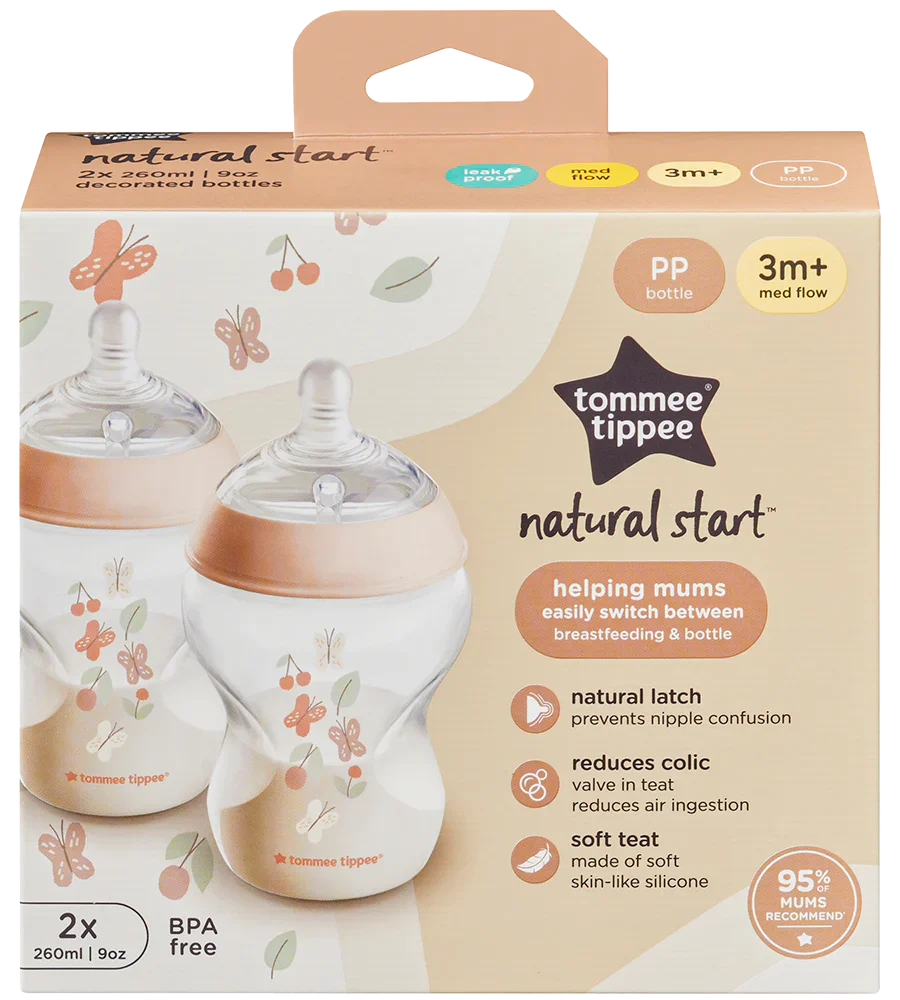 Zubaida's Tommee Tippee Natural Start Decor PP Bottle with M Teat 260ML PK-2 - TT 423916