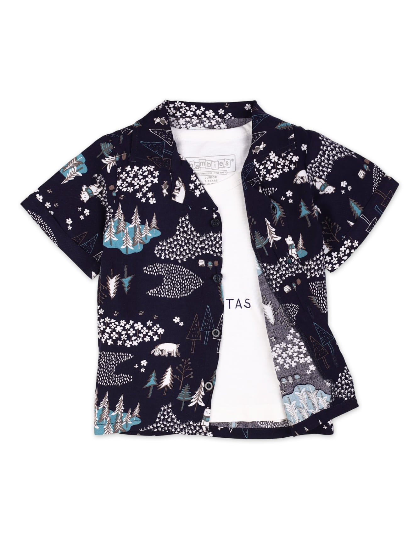 Zubaida's Whimsical Winter Forest Shirt with Sando - Zubaidas Officialâ„¢
