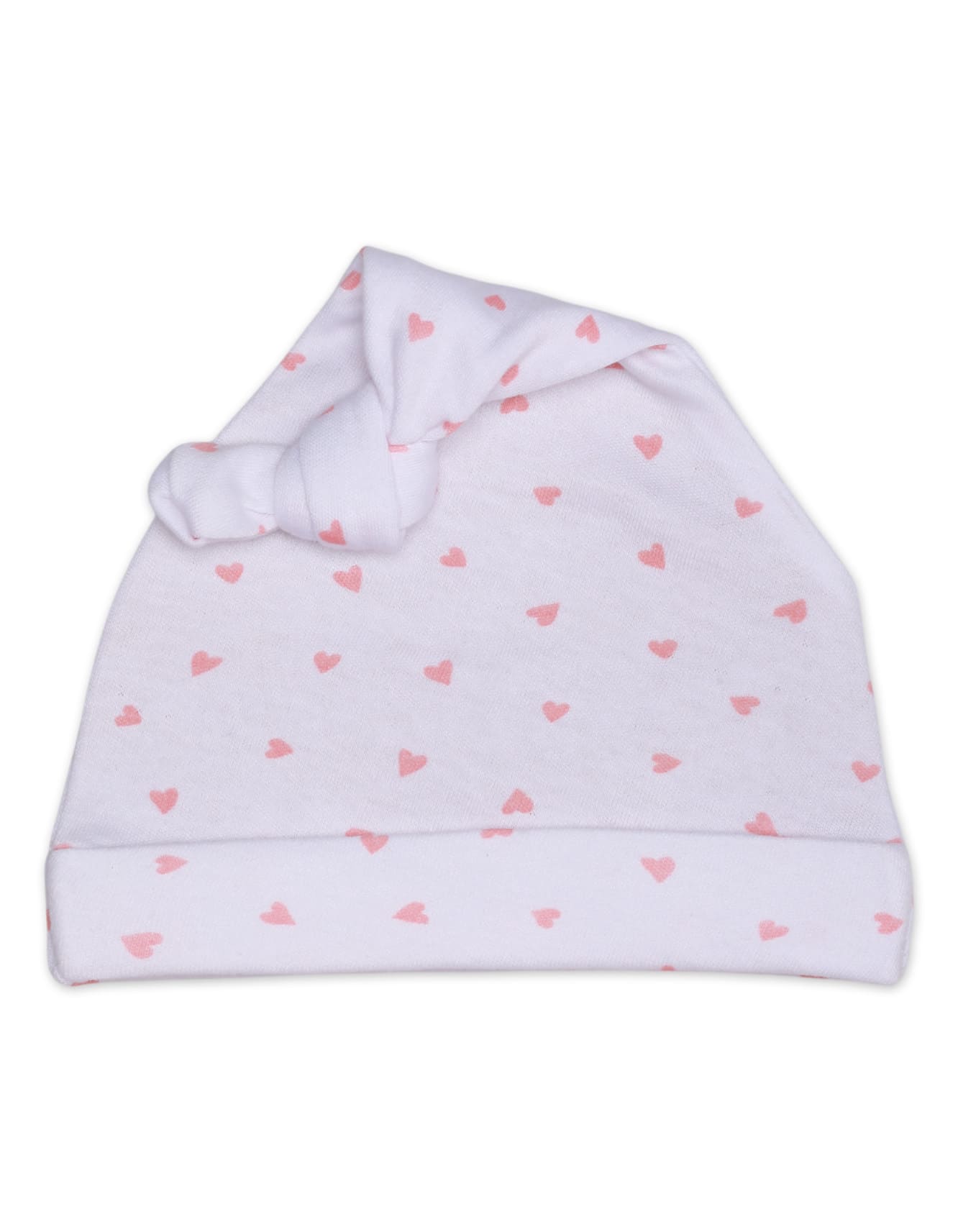 Zubaida's Bambies Knotted Baby Cap "Peach Heart Theme"