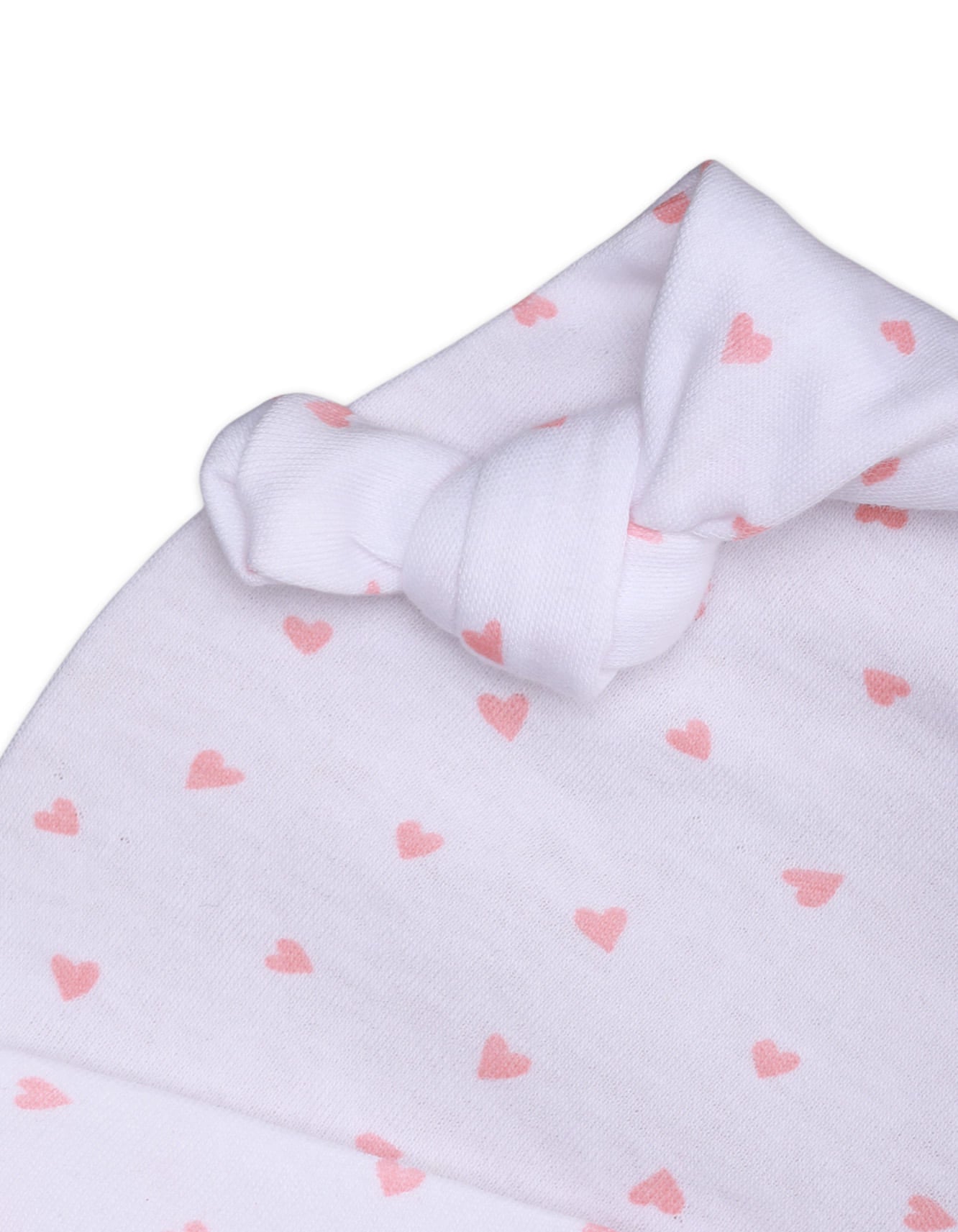 Zubaida's Bambies Knotted Baby Cap "Peach Heart Theme"