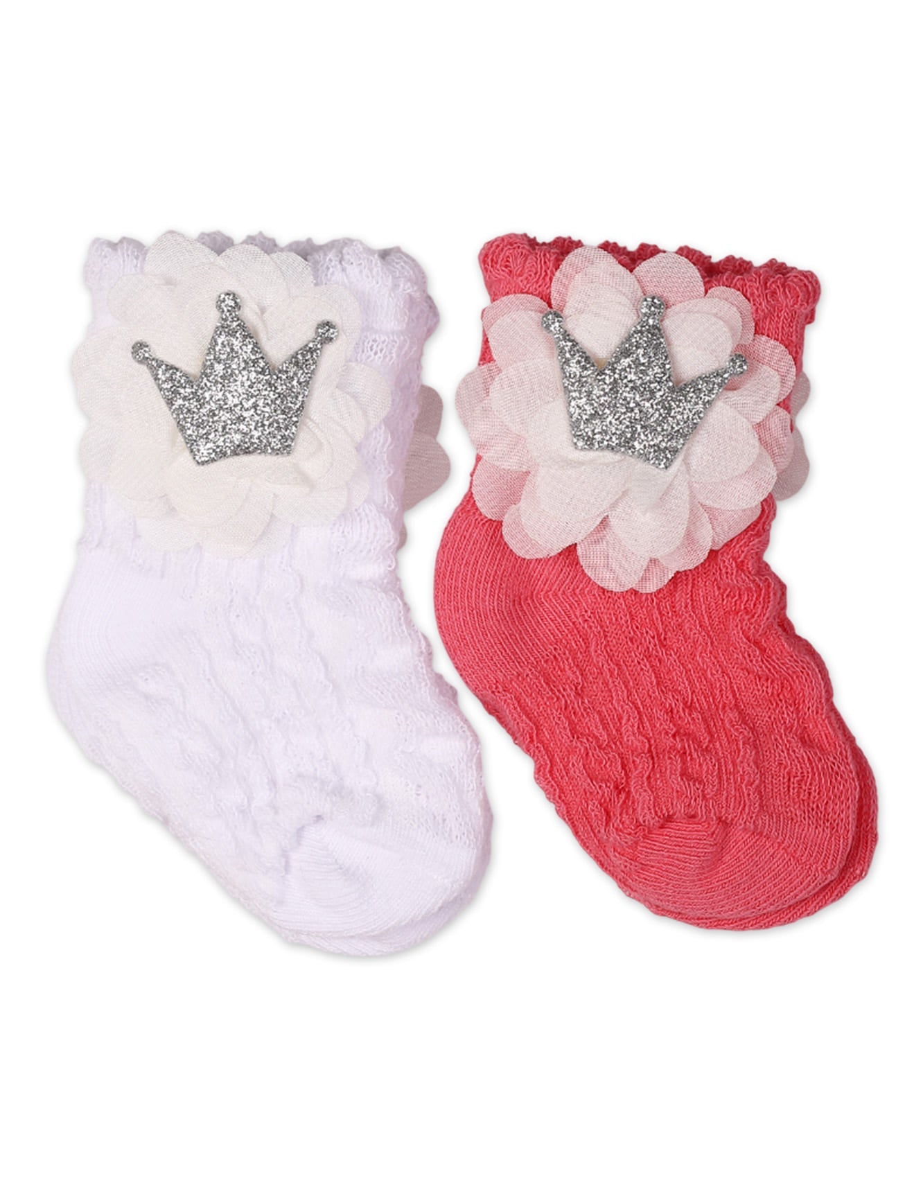 Zubaida's 2 Pairs Royal Charm Embellished Ruffle Socks - Zubaidas Officialâ„¢