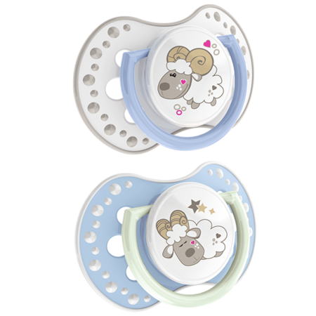 Zubaida's Lovi Silicone Dynamic Soother 3-6m 2 pcs Night & Day Boy Lamb - 22/810 - Zubaidas Official™