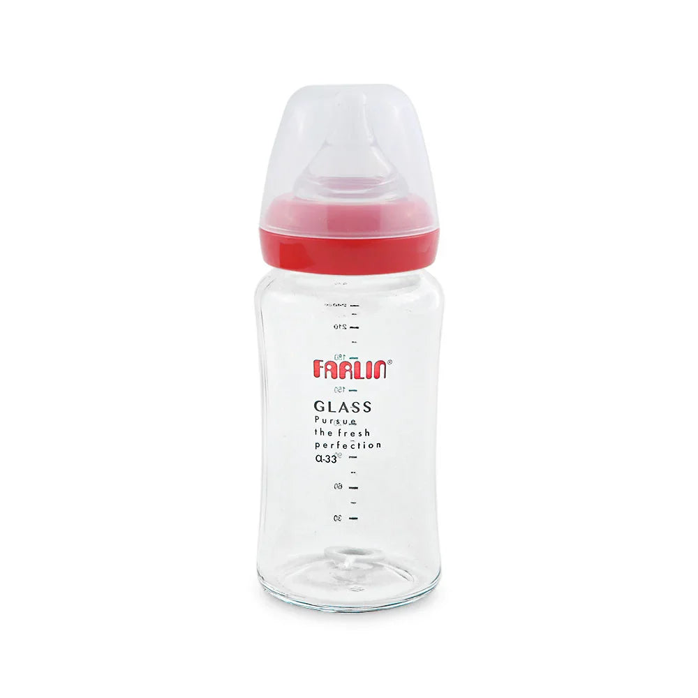 Zubaida's Farlin Glass Wide Neck Feeder 240Ml Pink - AB-32008 - Zubaidas Official™
