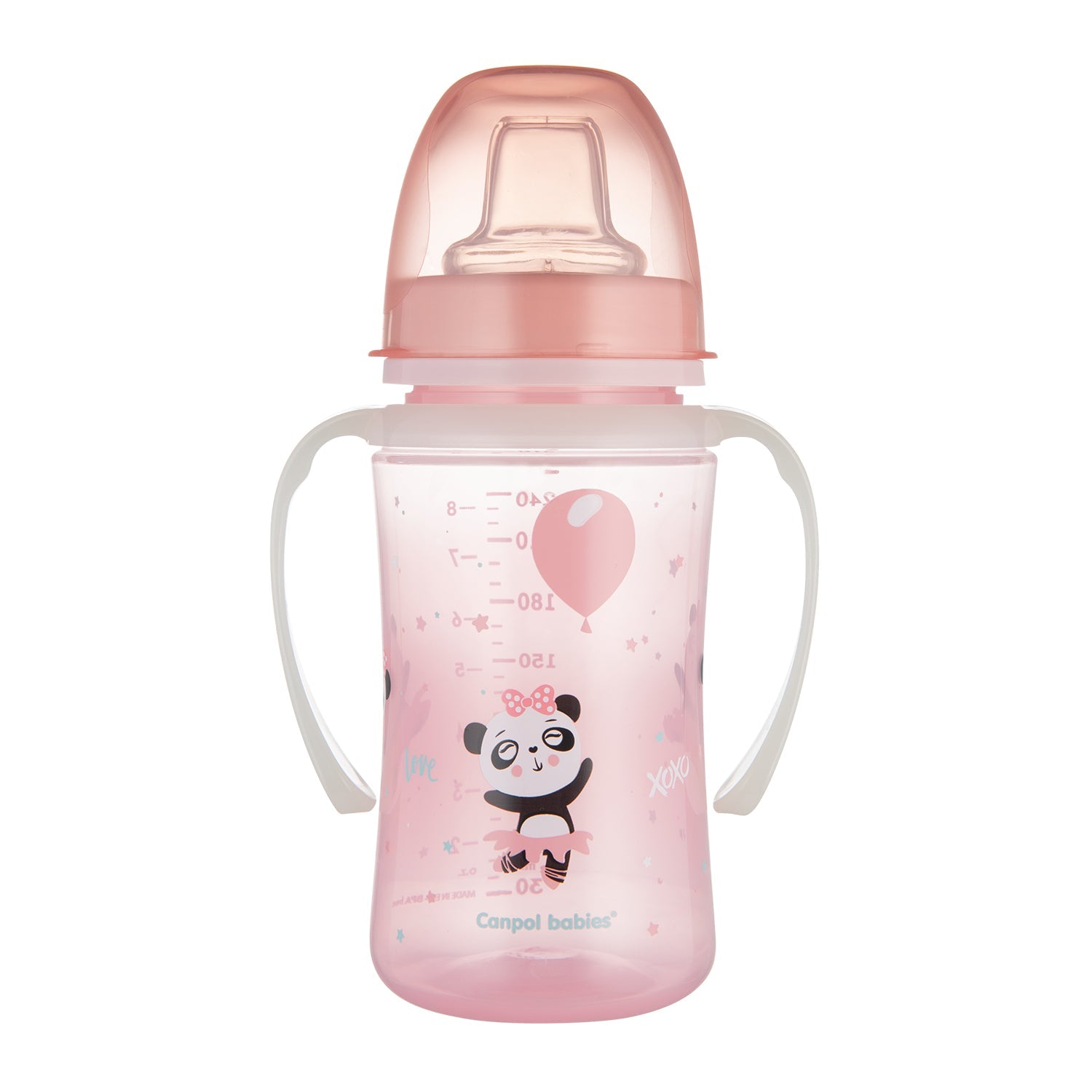 Zubaida's Canpol babies Training Cup with Glowing Handles PP EasyStart 240ml Exotic Animals Pink - 35/208 - Zubaidas Official™