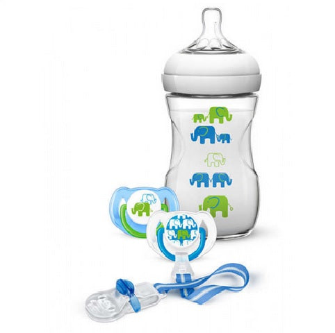 Philips Avent Natural 260ML Elephant Design Gift Set (SCD627/13) - Zubaidas Official™