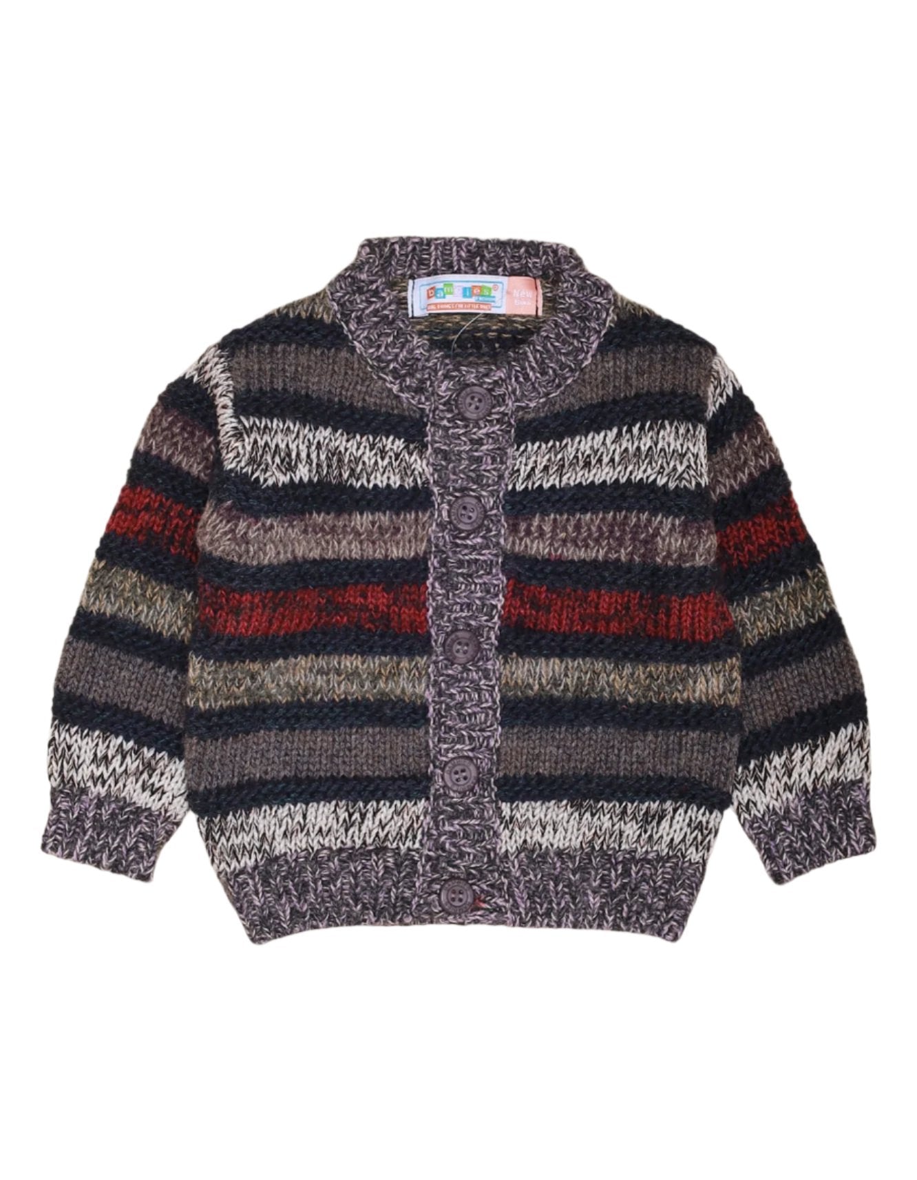 Sweater Light Gray Off White and Maroon Stripes Unisex - Zubaidas Officialâ„¢